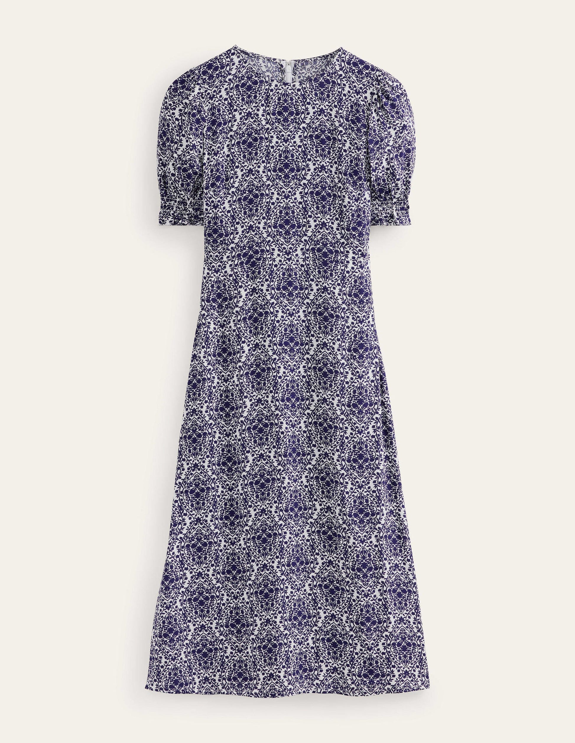 Corinne Midi Tea Dress-Prussian Blue, Vine Terrace-6