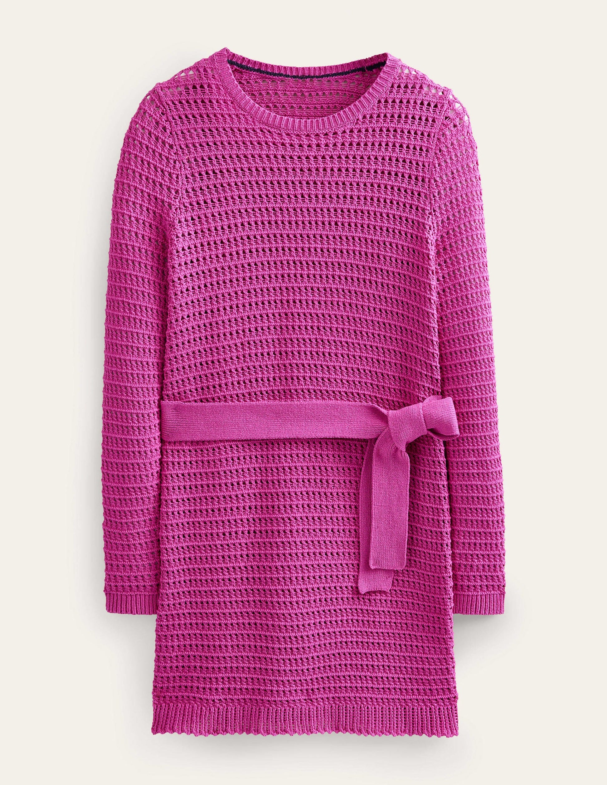 Robe en maille crochetée-Rose violette-5