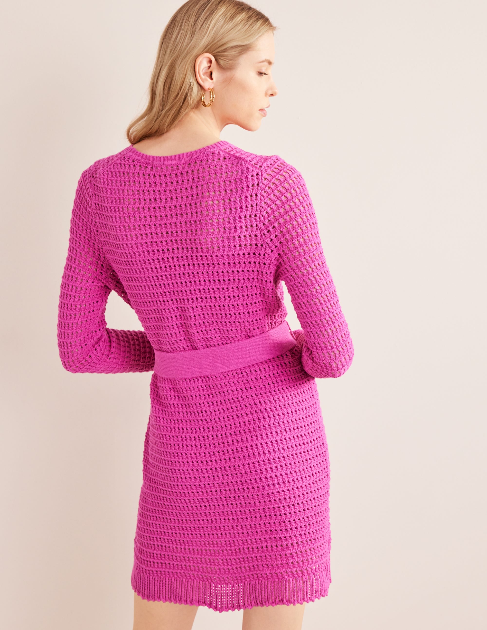 Robe en maille crochetée-Rose violette - Image 3