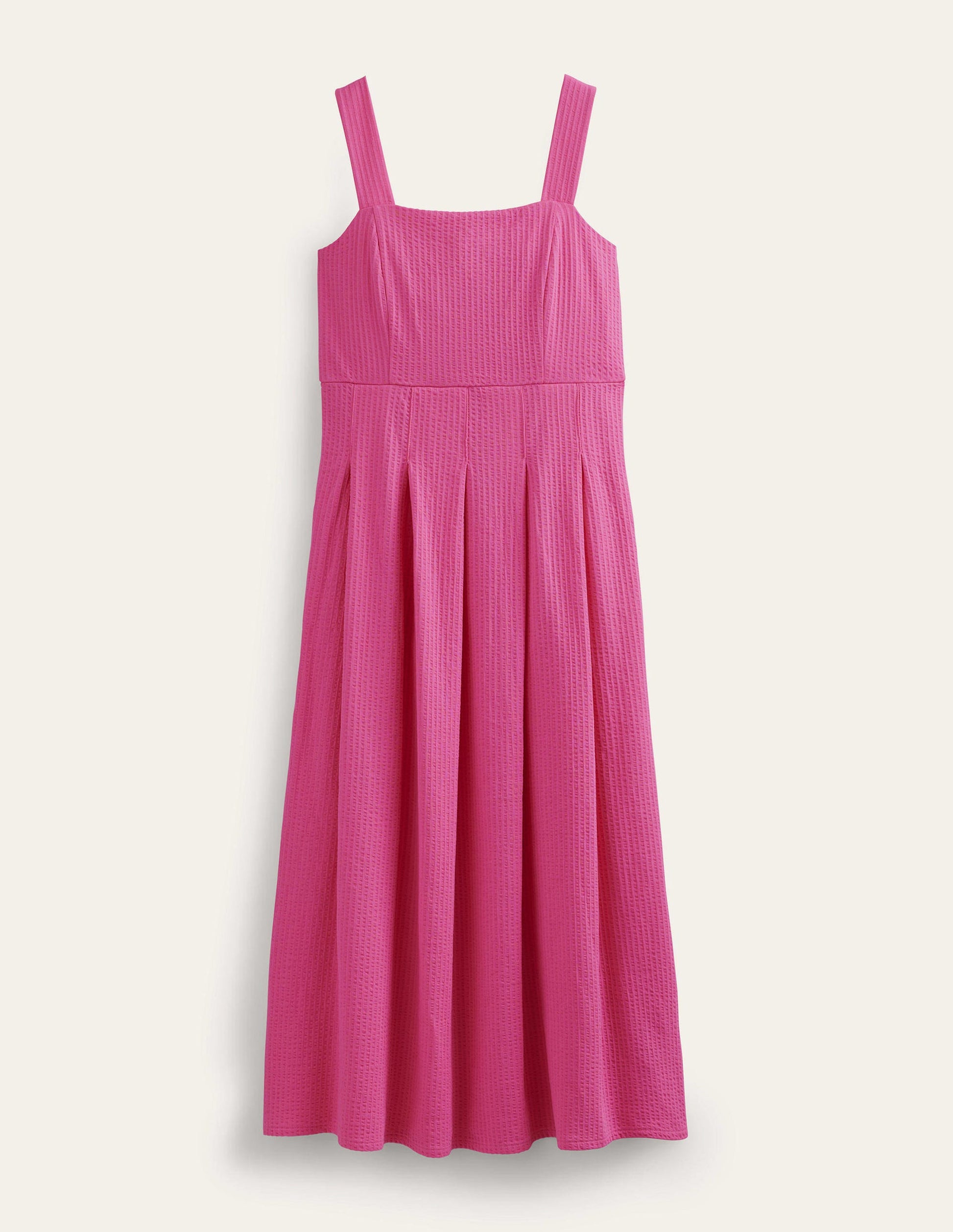 Träger-Midikleid aus Seersucker-Festivalrosa-5