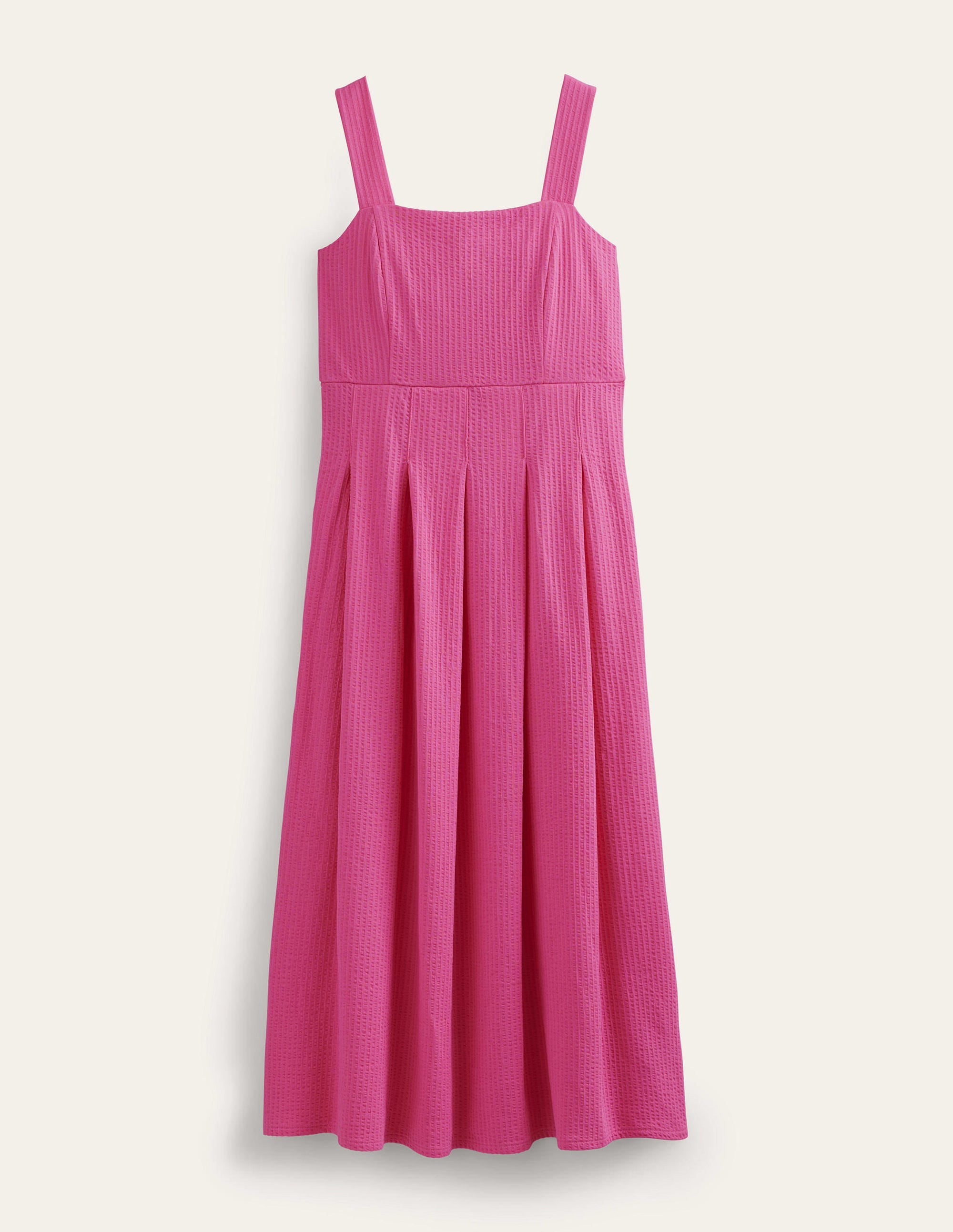 Träger-Midikleid aus Seersucker-Festivalrosa - Image 5