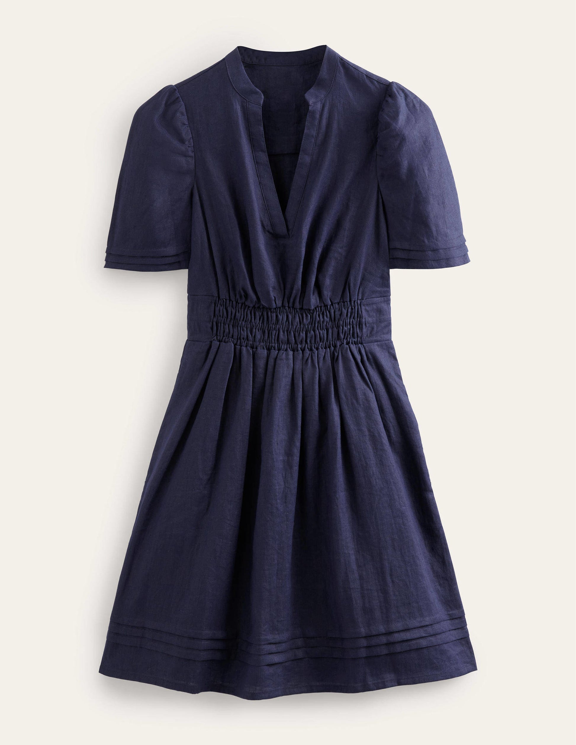 Mini-robe avec détails nervurés-Bleu marine-5