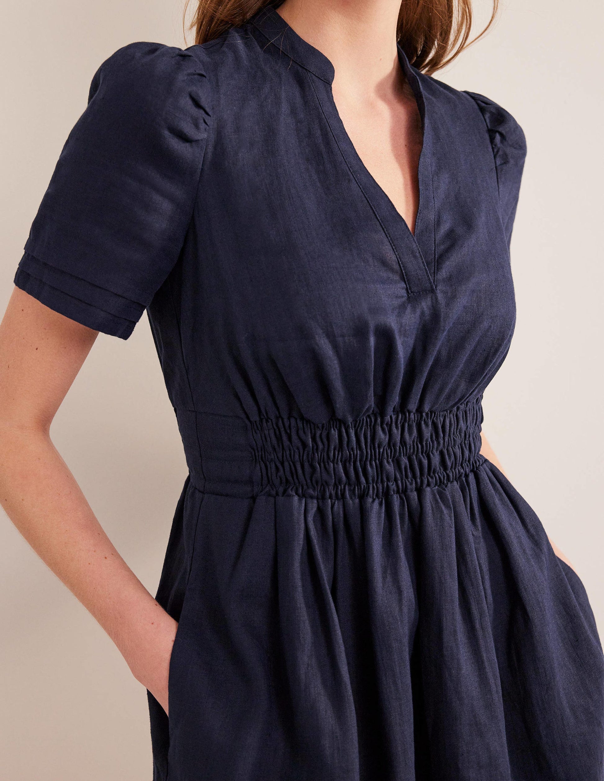 Mini-robe avec détails nervurés-Bleu marine-2