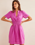 Minikleid mit Biesenfalten-Magenta
