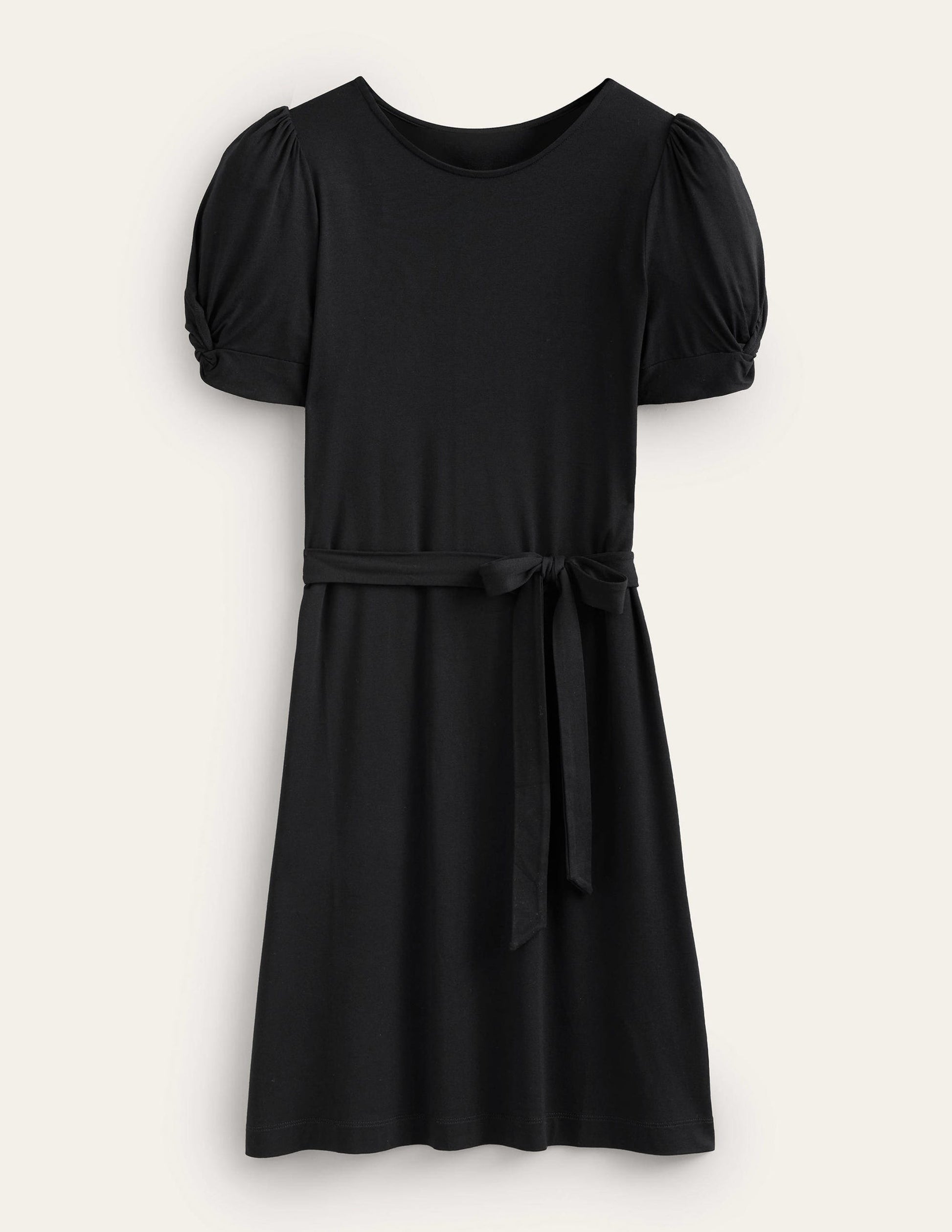 Mini-robe nouée en jersey-Noir-5