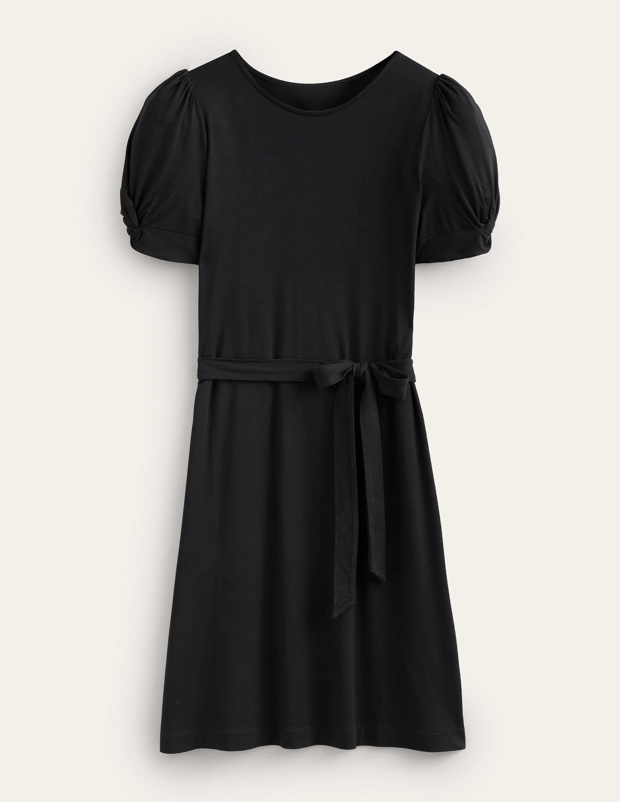 Mini-robe nouée en jersey-Noir - Image 5
