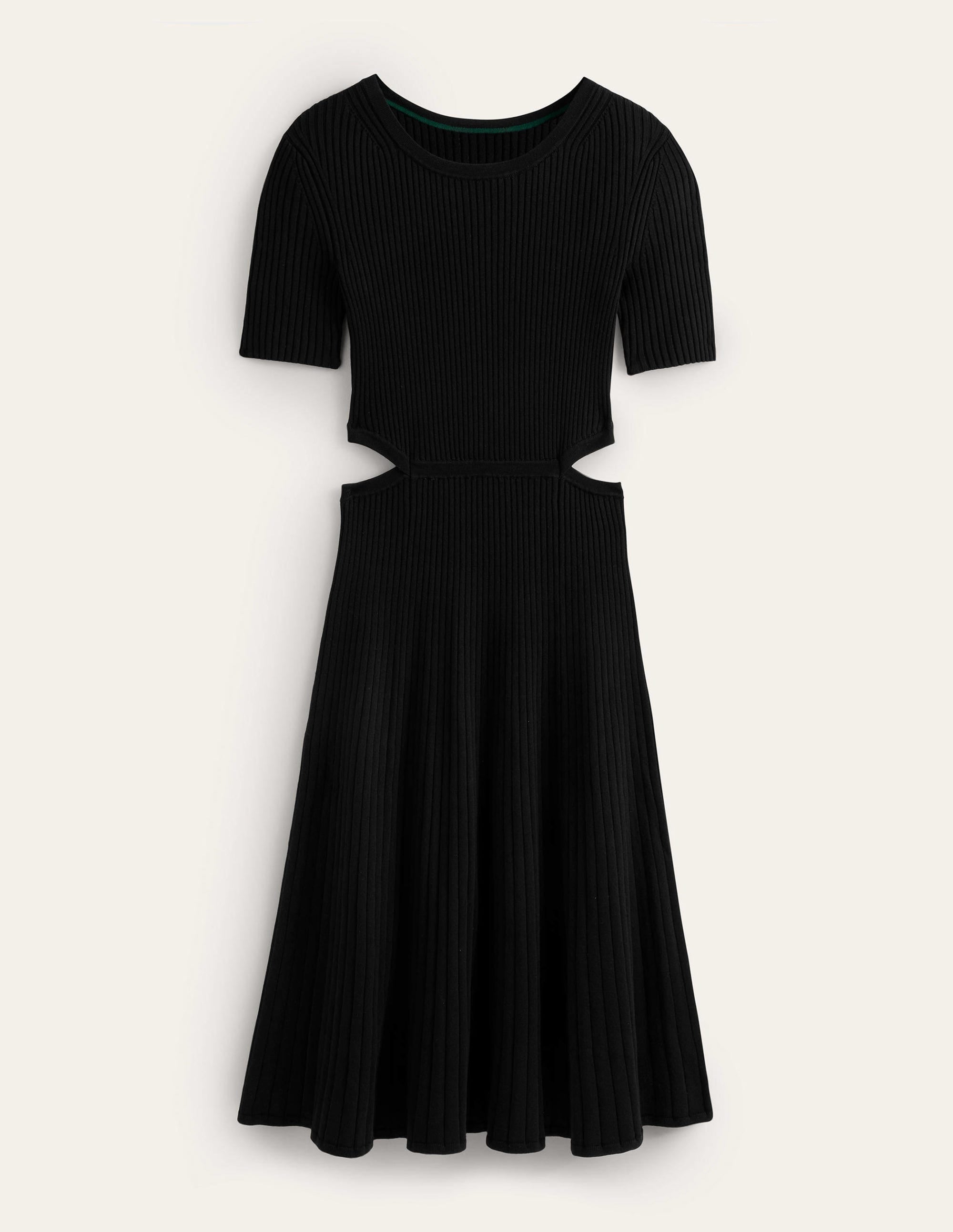 Strick-Midikleid mit Cut-out-Details-Schwarz - Image 5
