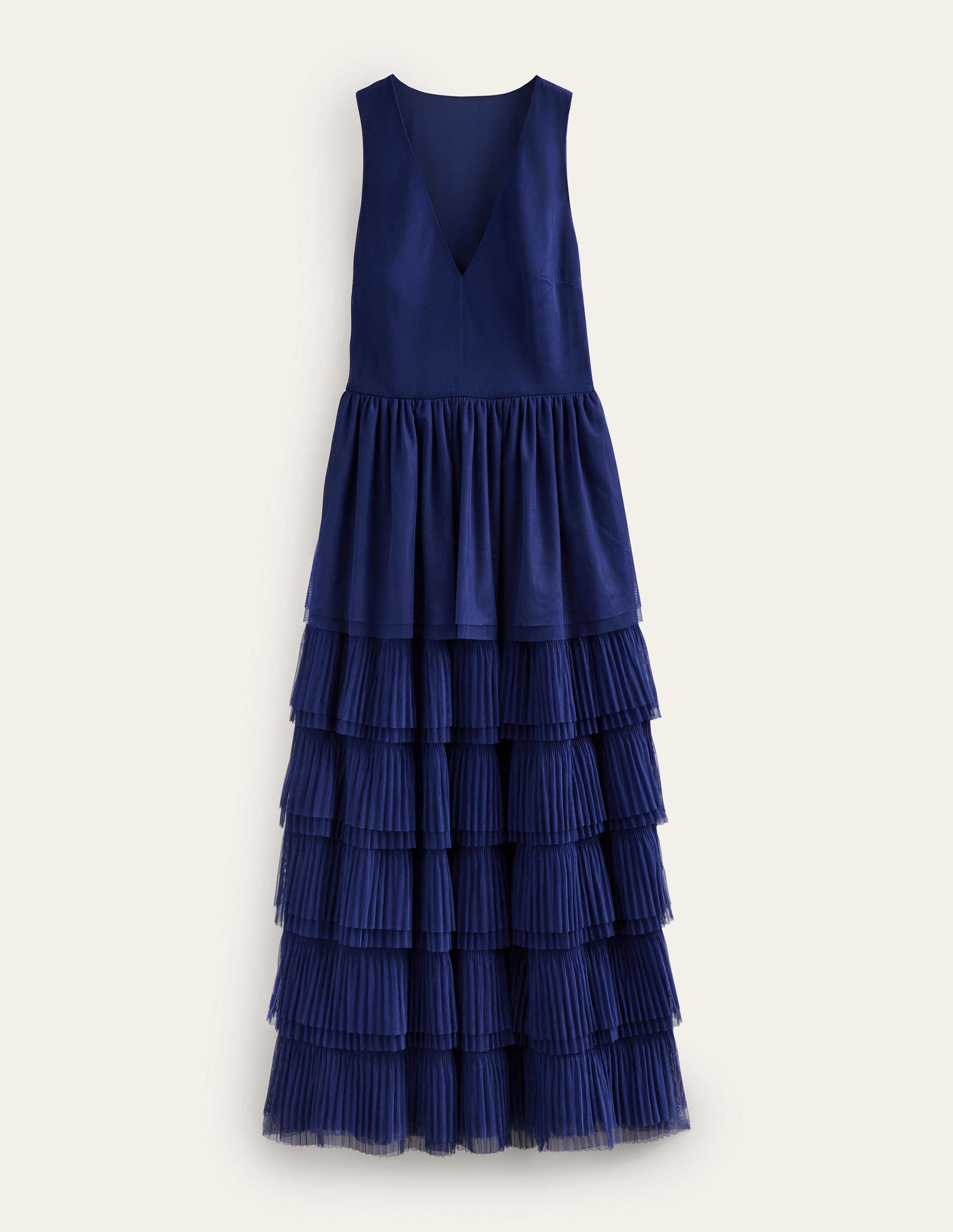 Gestuftes Tüll-Maxikleid-Marineblau - Image 7