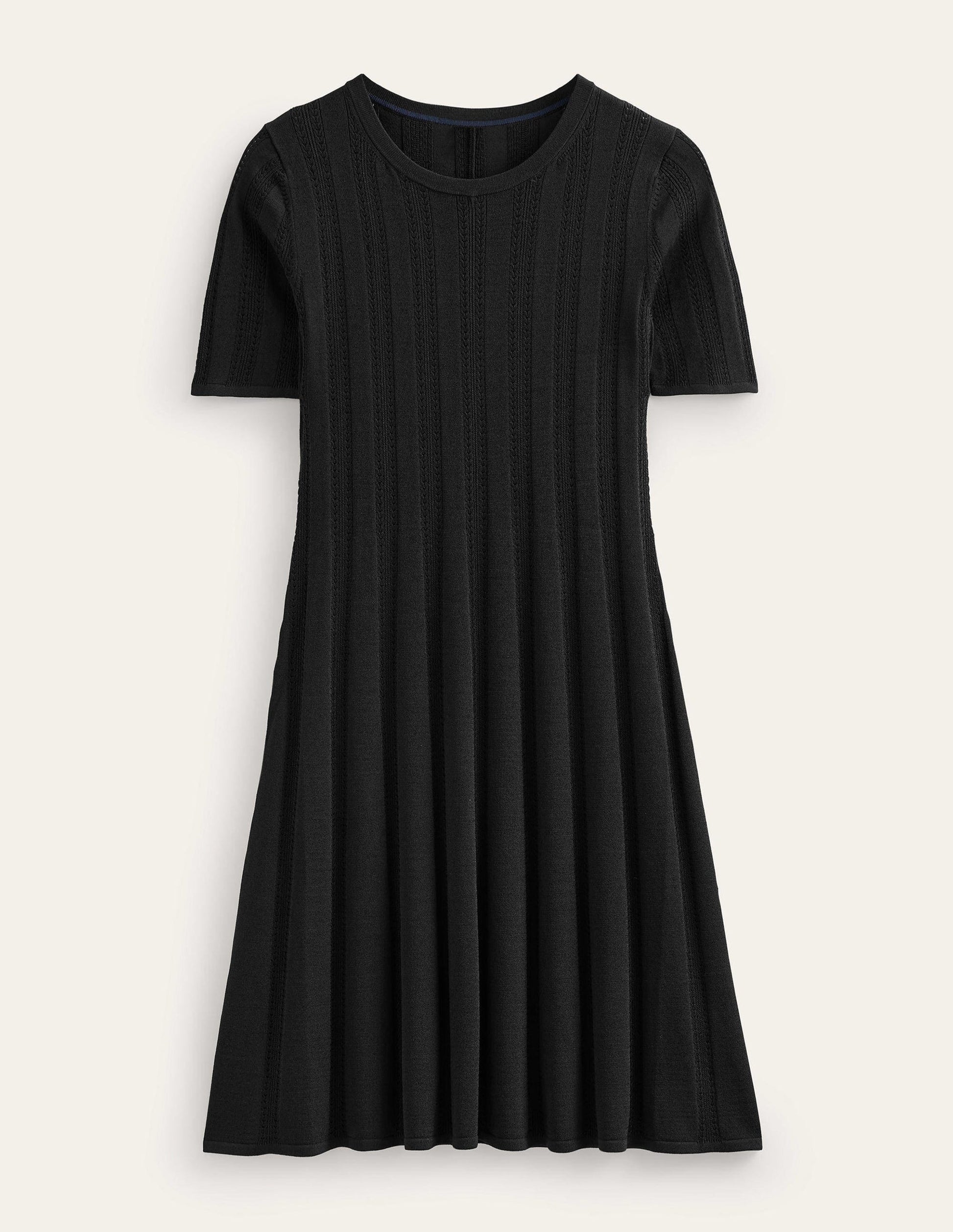 Ausgestelltes Minikleid mit Ziernähten-Schwarz-6