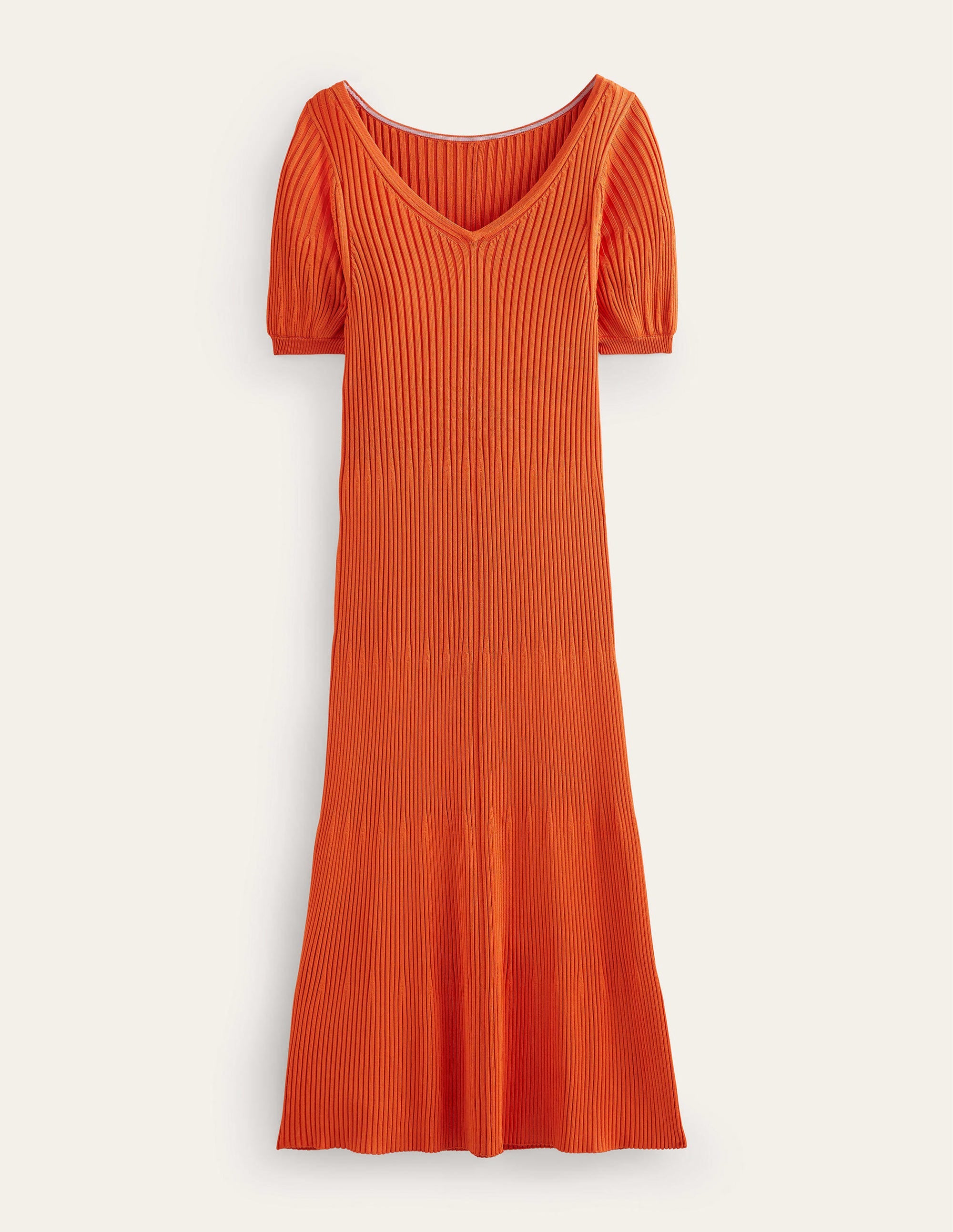 Robe empire en maille-Kumquat - Image 6