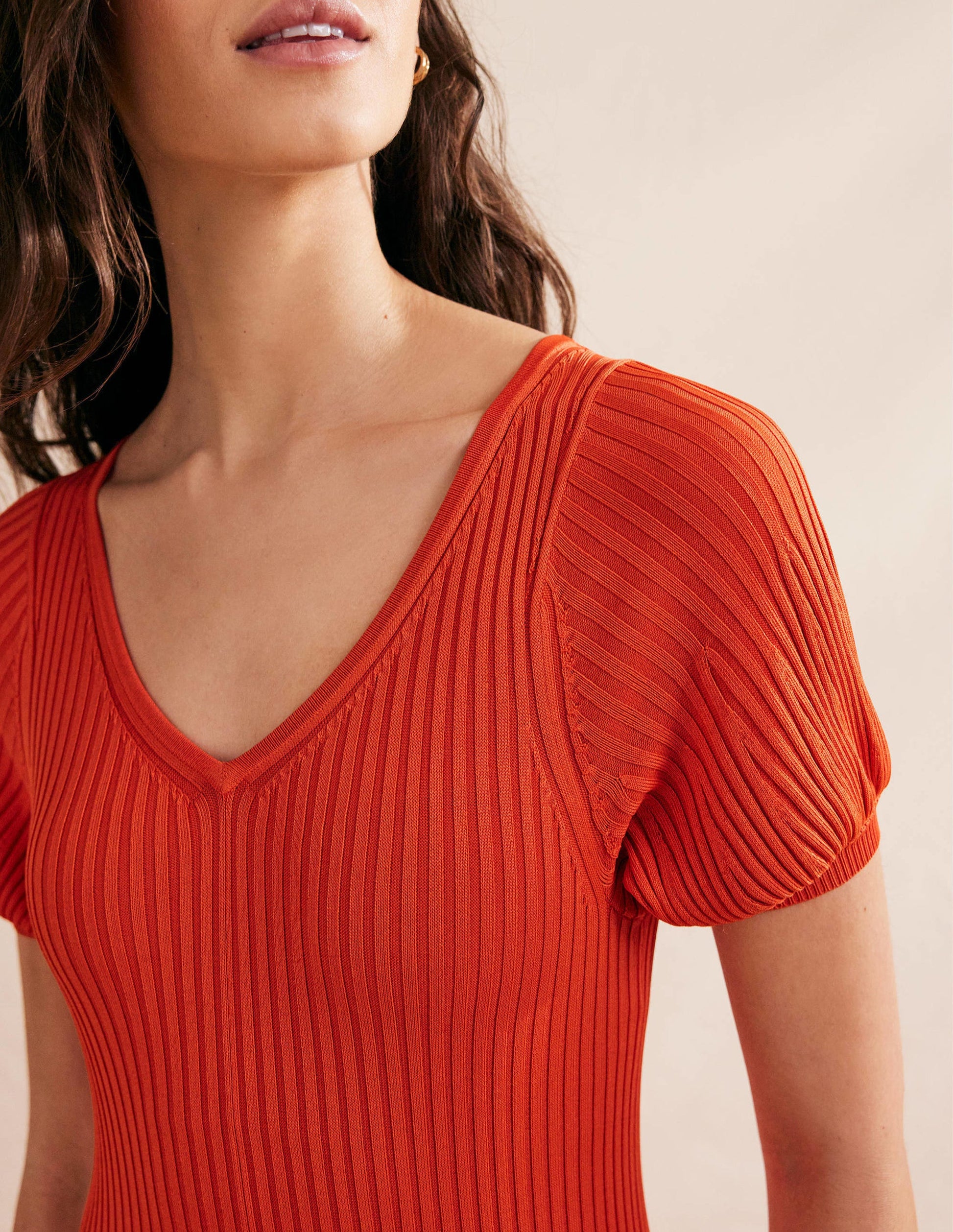 Robe empire en maille-Kumquat-3