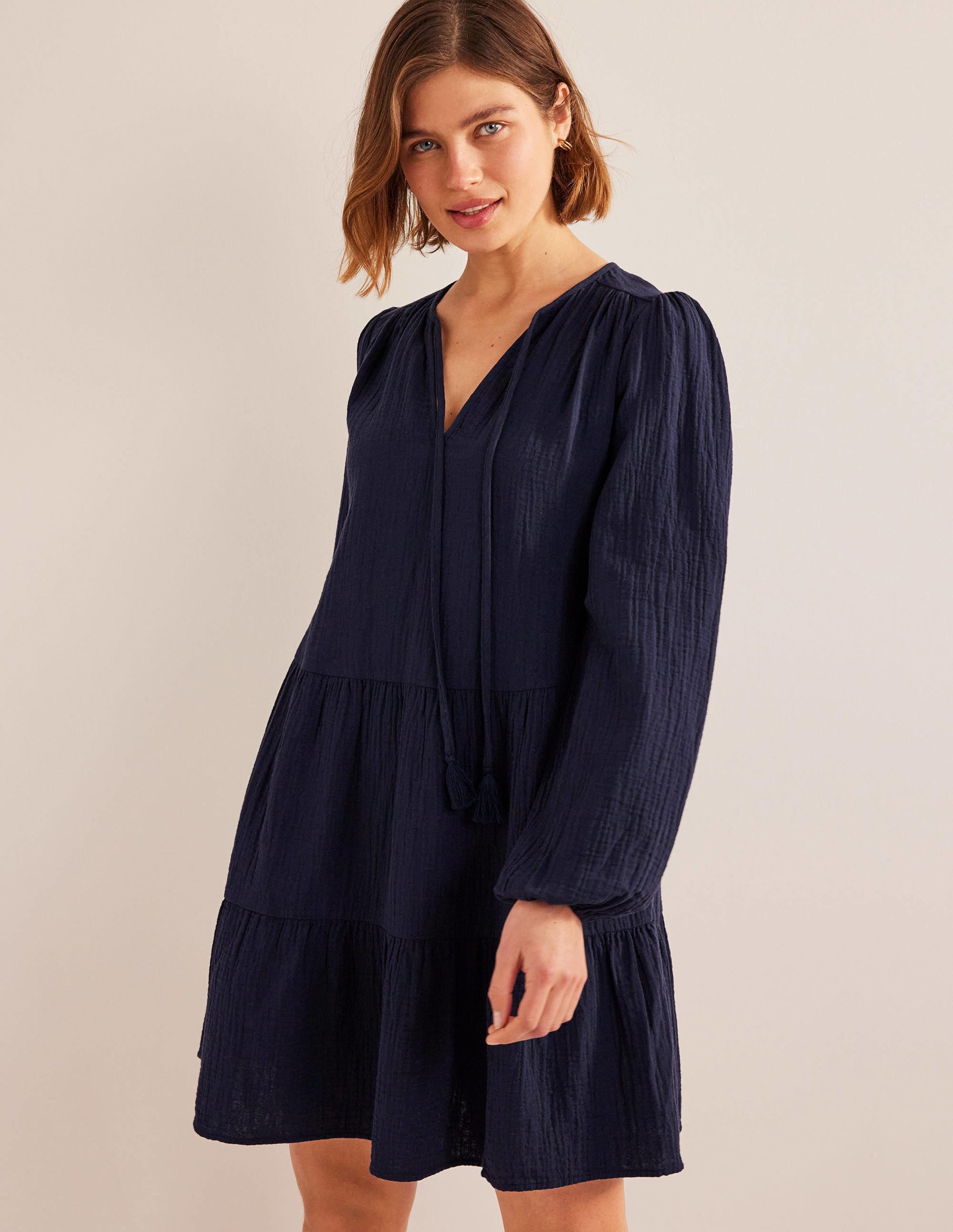 Seihtuch-Minikleid-Marineblau - Image 1
