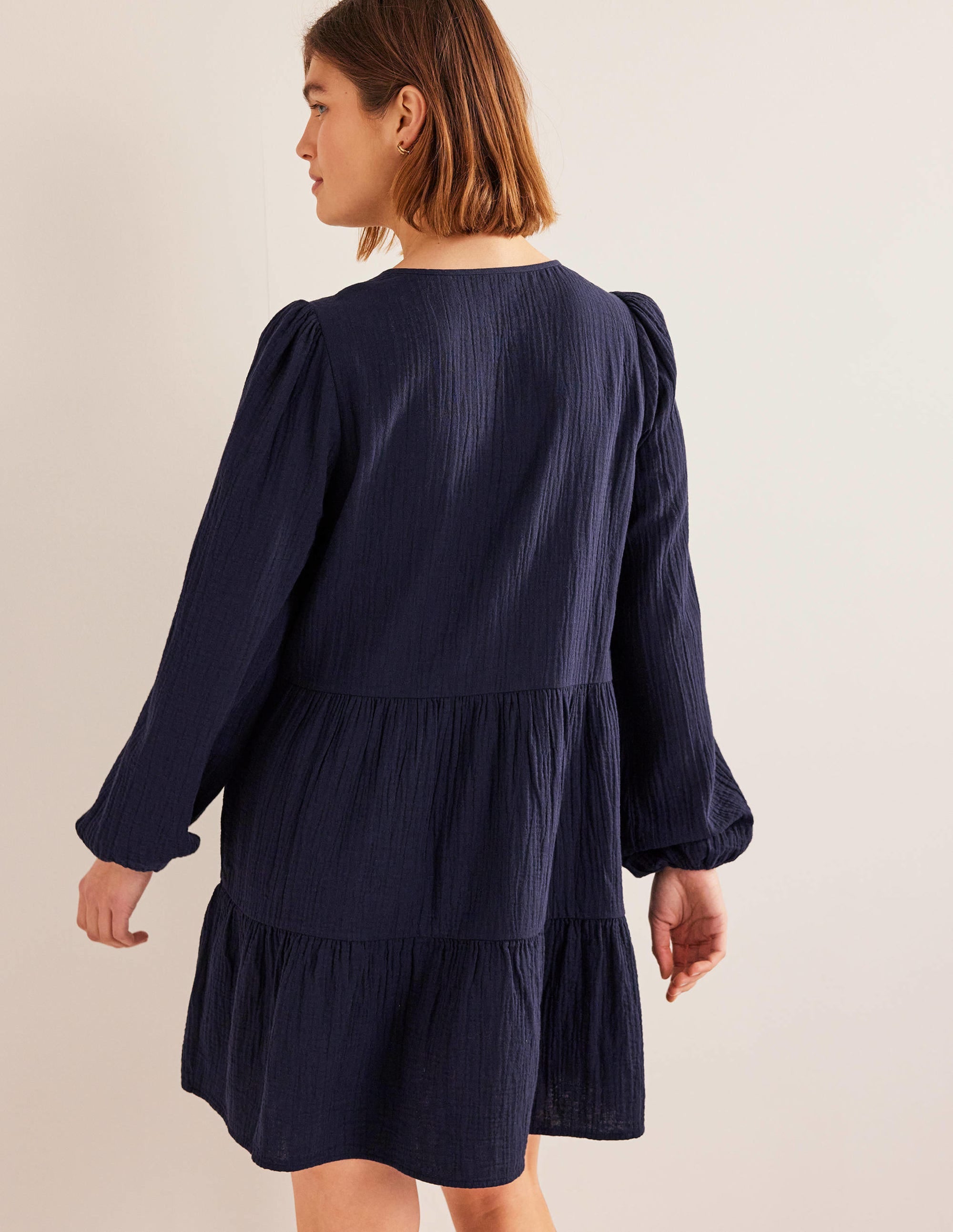Seihtuch-Minikleid-Marineblau - Image 3