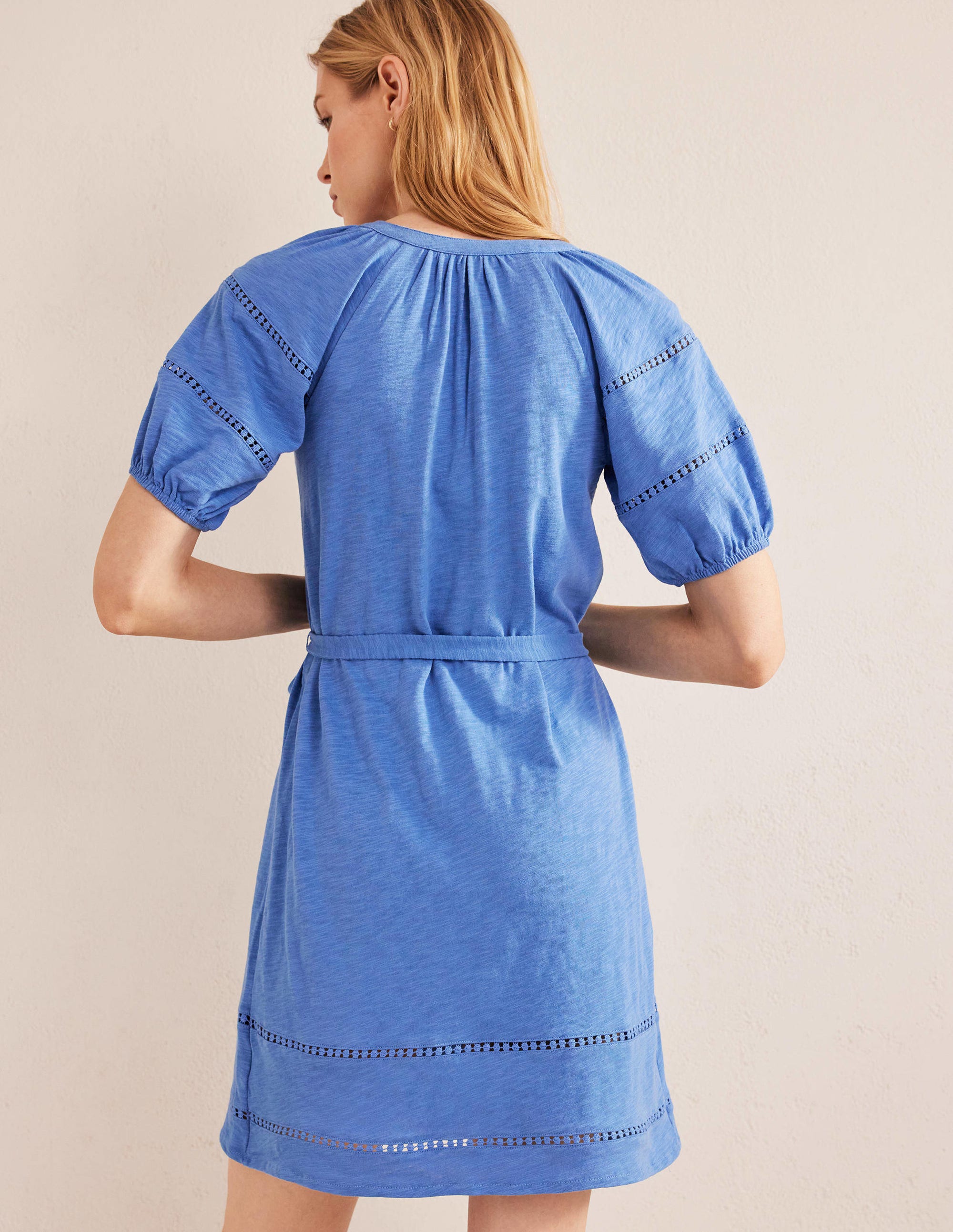 Jerseykleid mit Bortendetail-Porzellanblau - Image 3