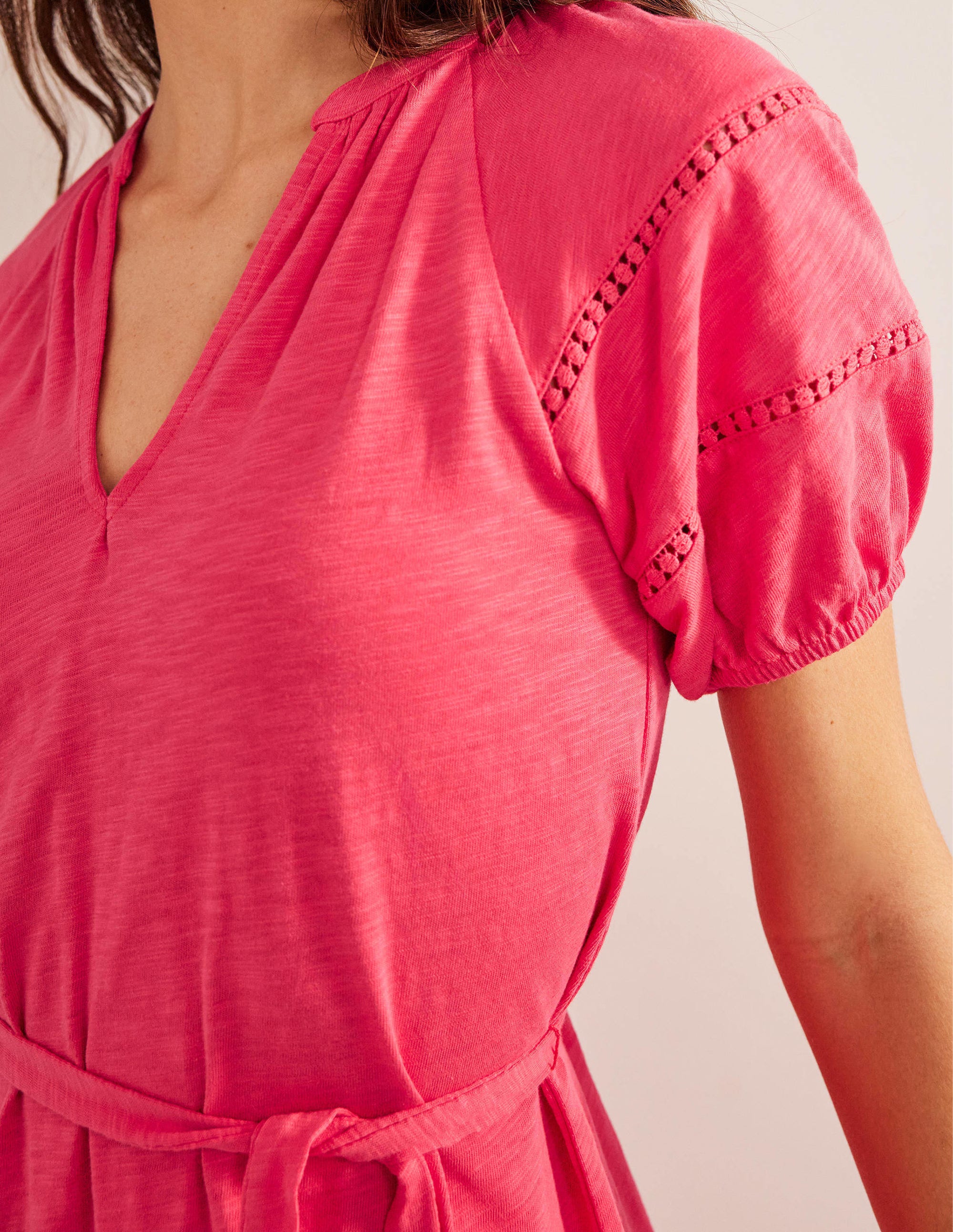 Jerseykleid mit Bortendetail-Knallige Pfingstrose - Image 2