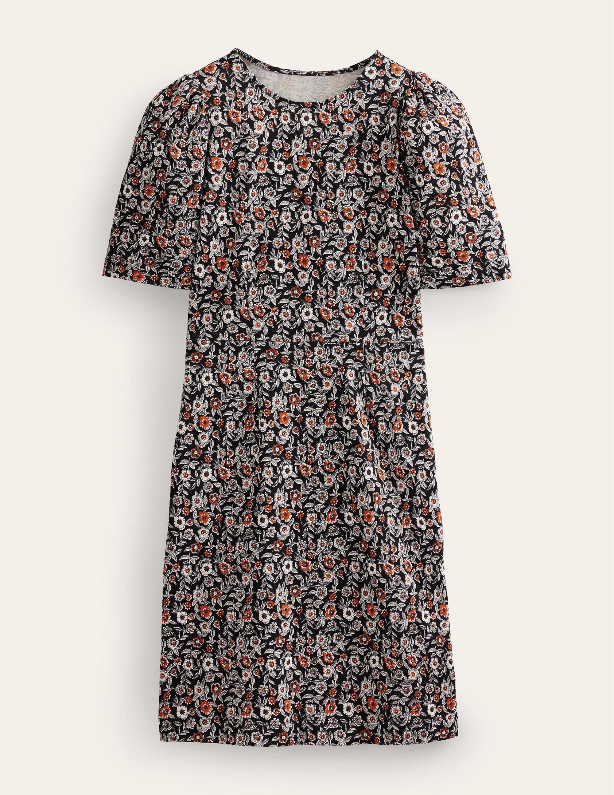 Zoe Jersey Dress-Black, Pansy Bloom - Image 5