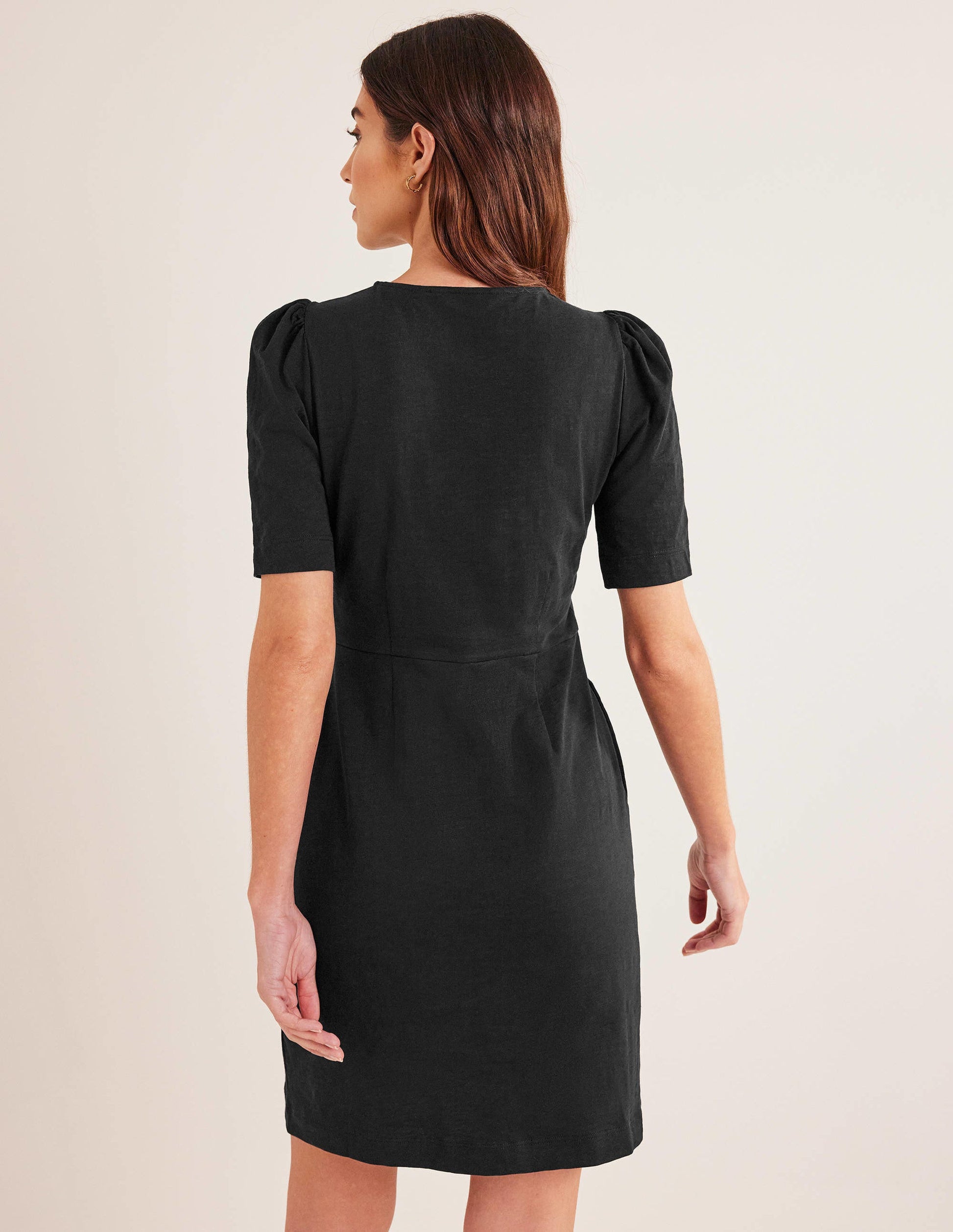 Jerseykleid mit Rundhalsausschnitt-Schwarz-3