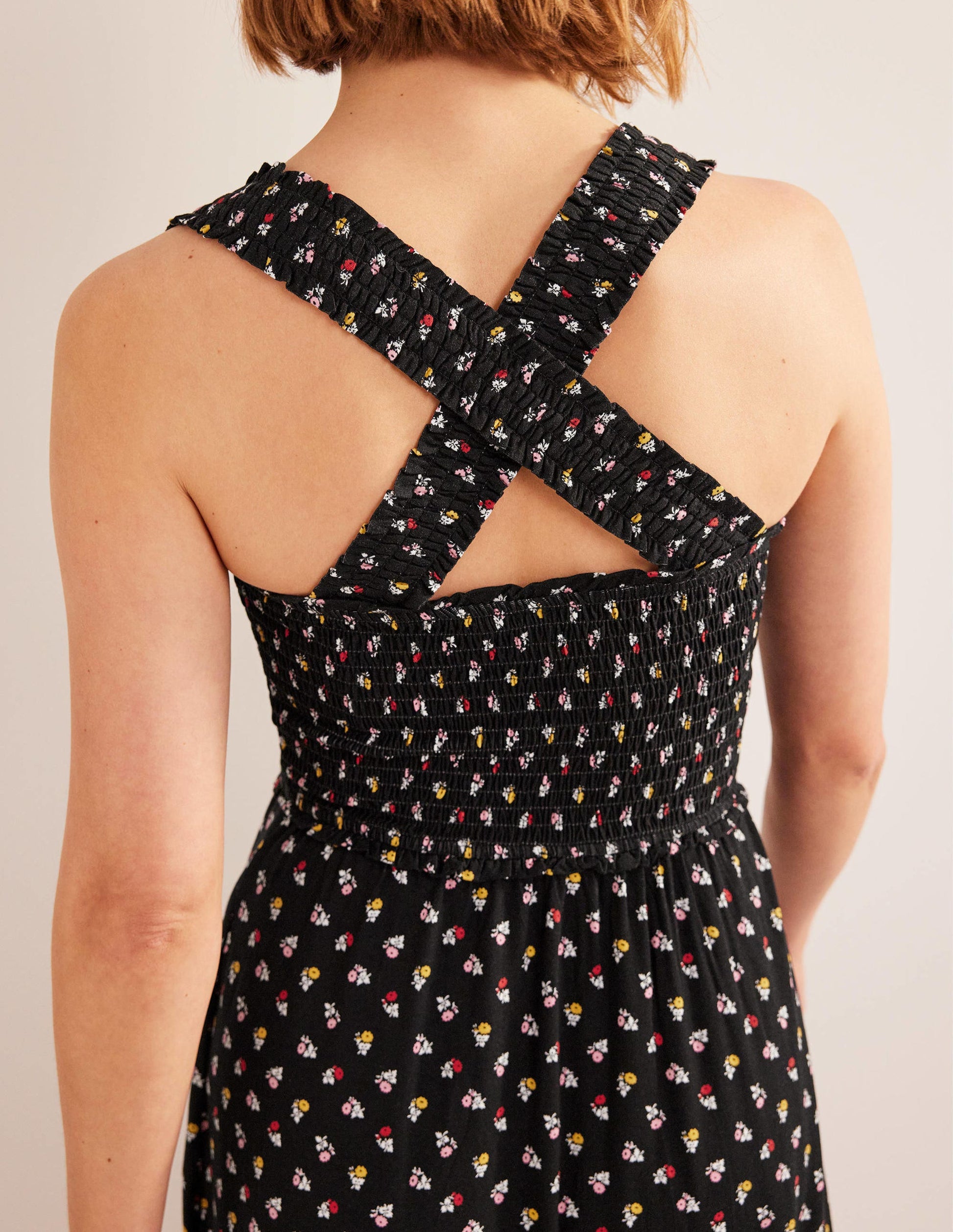 Cross Back Jersey Midi Dress-Black, Sweet Daisy-2