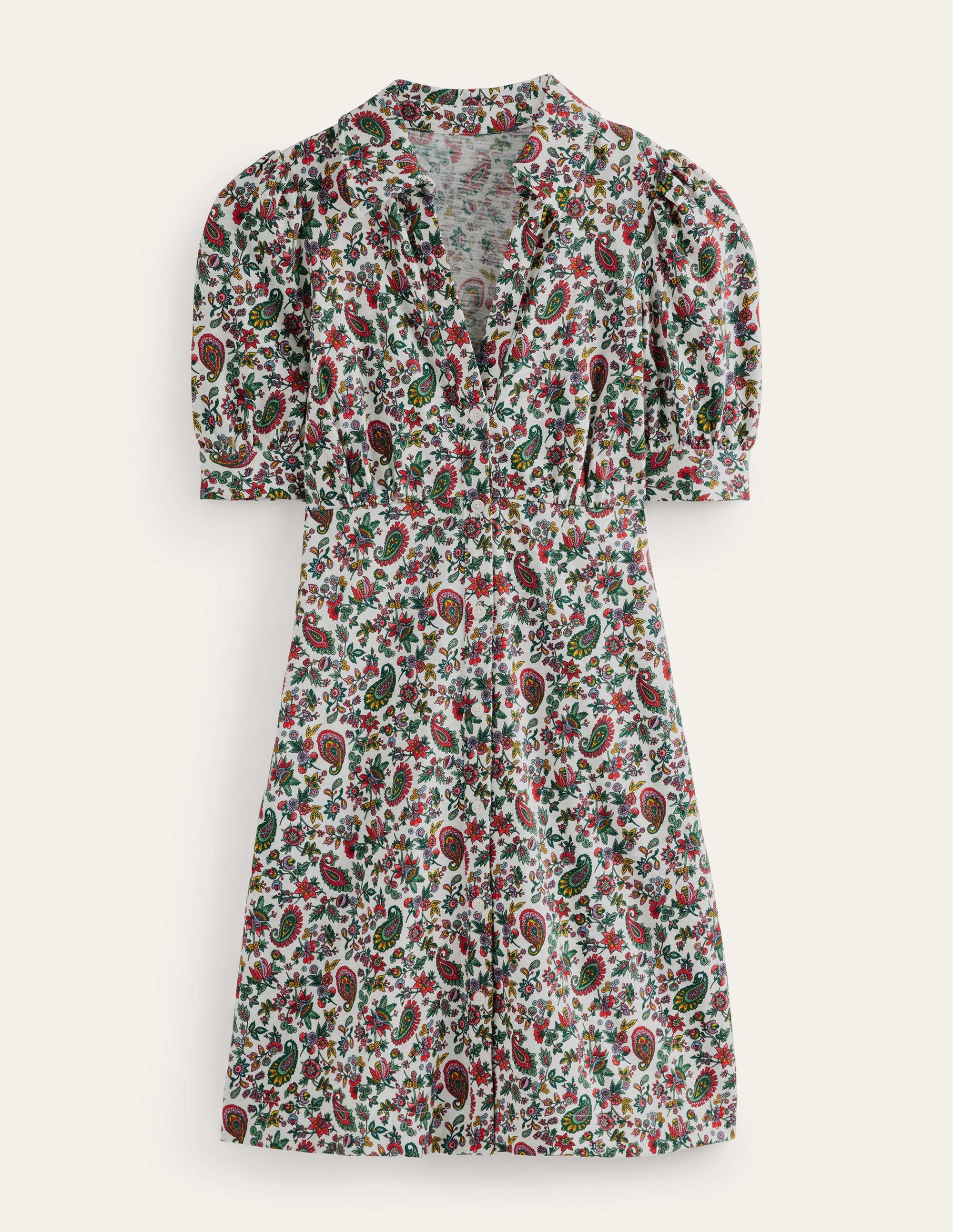 Mini-robe boutonnée style 40s-Multi, motif Dandelion Paisley - Image 5