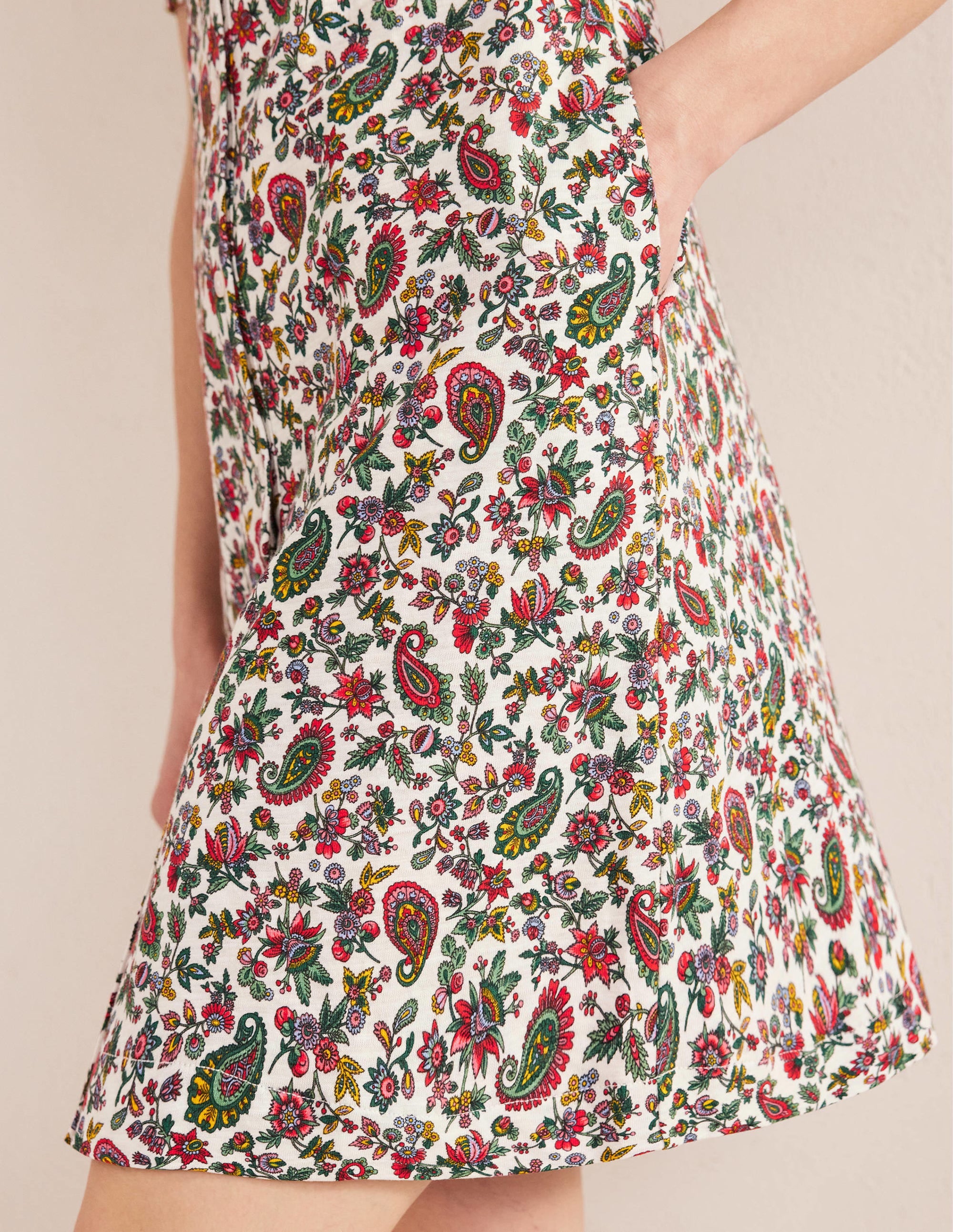 Mini-robe boutonnée style 40s-Multi, motif Dandelion Paisley - Image 4
