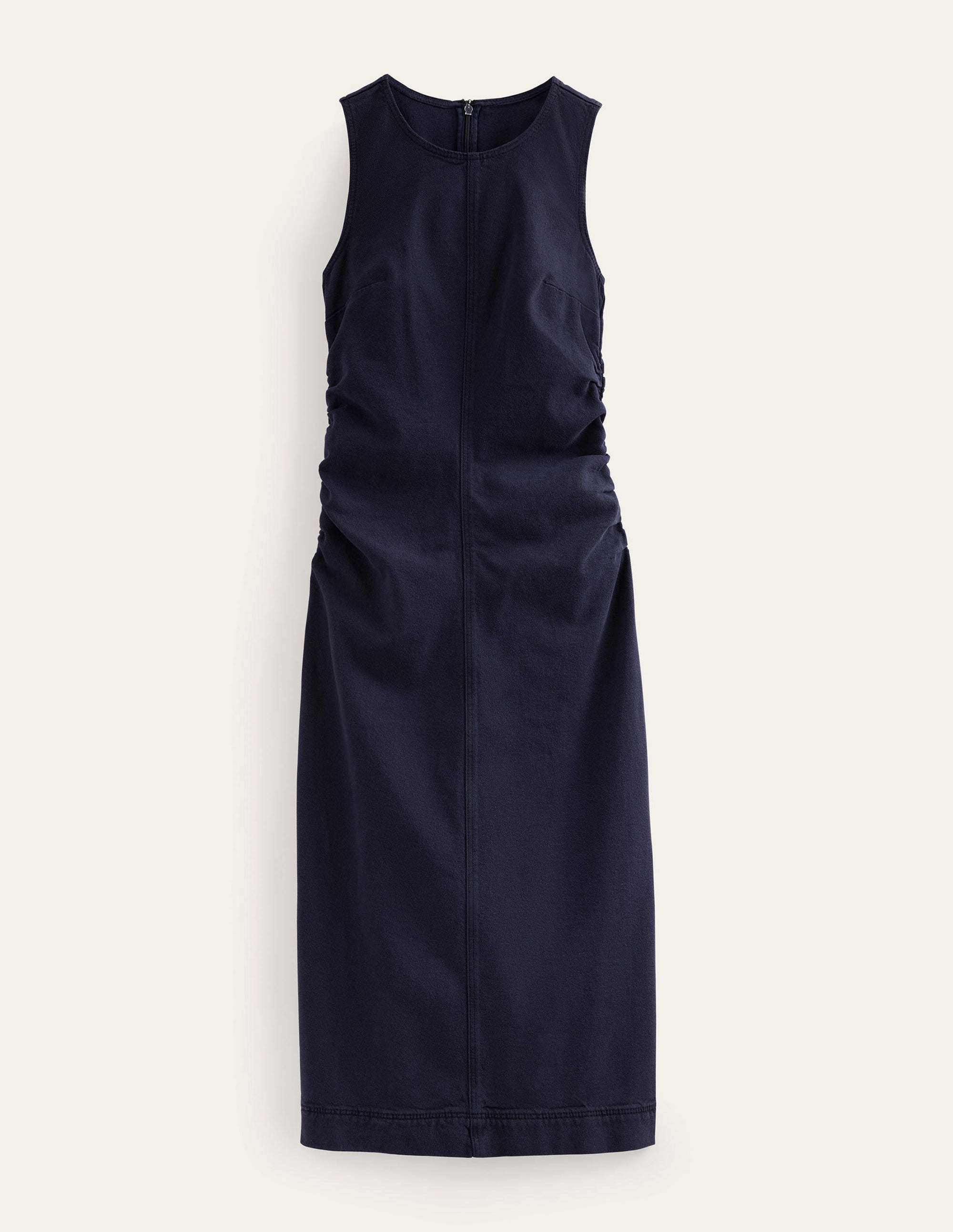 Seitlich gerafftes Säulen-Midikleid-Mittleres Vintageblau - Image 5