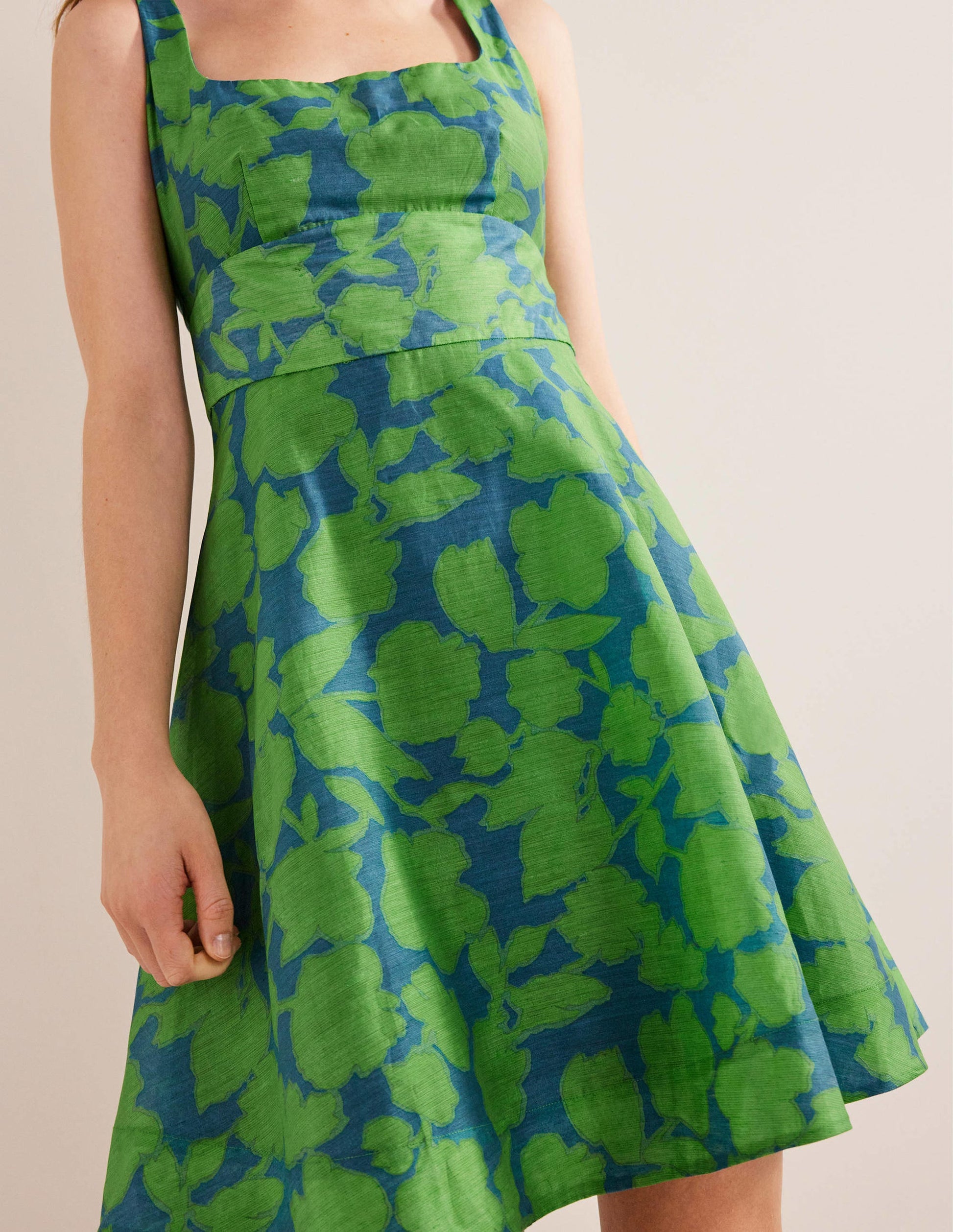 Organza Mini Dress-Jasmine Green, Windsor Bloom-2