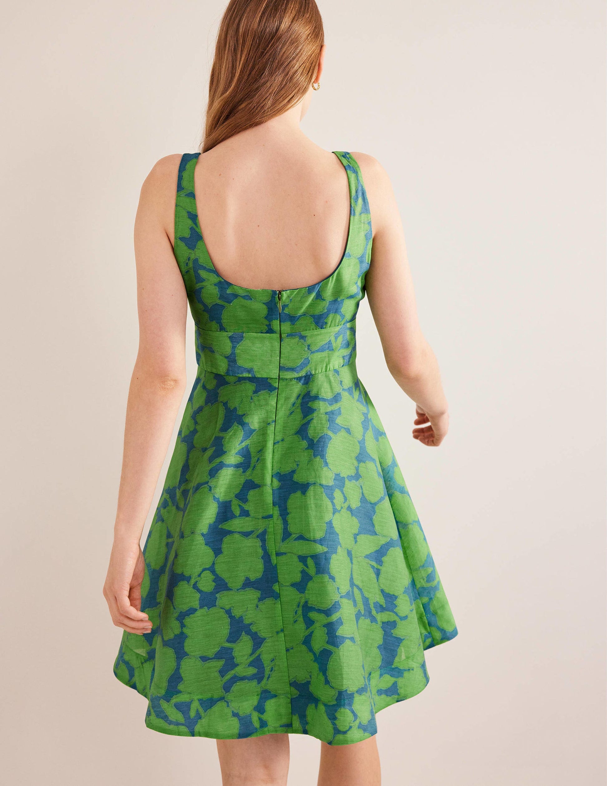 Organza Mini Dress-Jasmine Green, Windsor Bloom-3