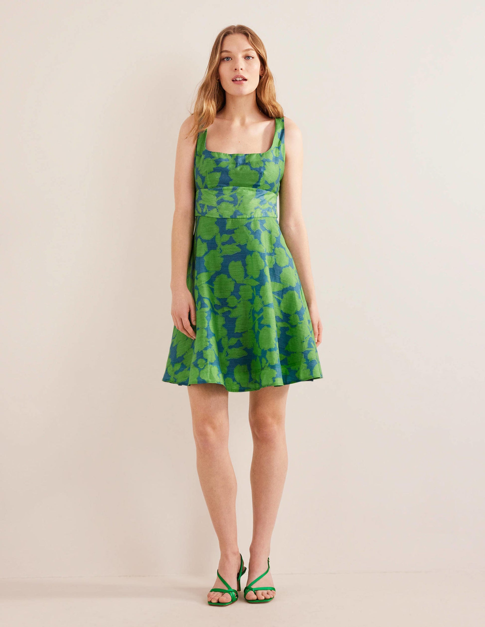 Organza Mini Dress-Jasmine Green, Windsor Bloom-4