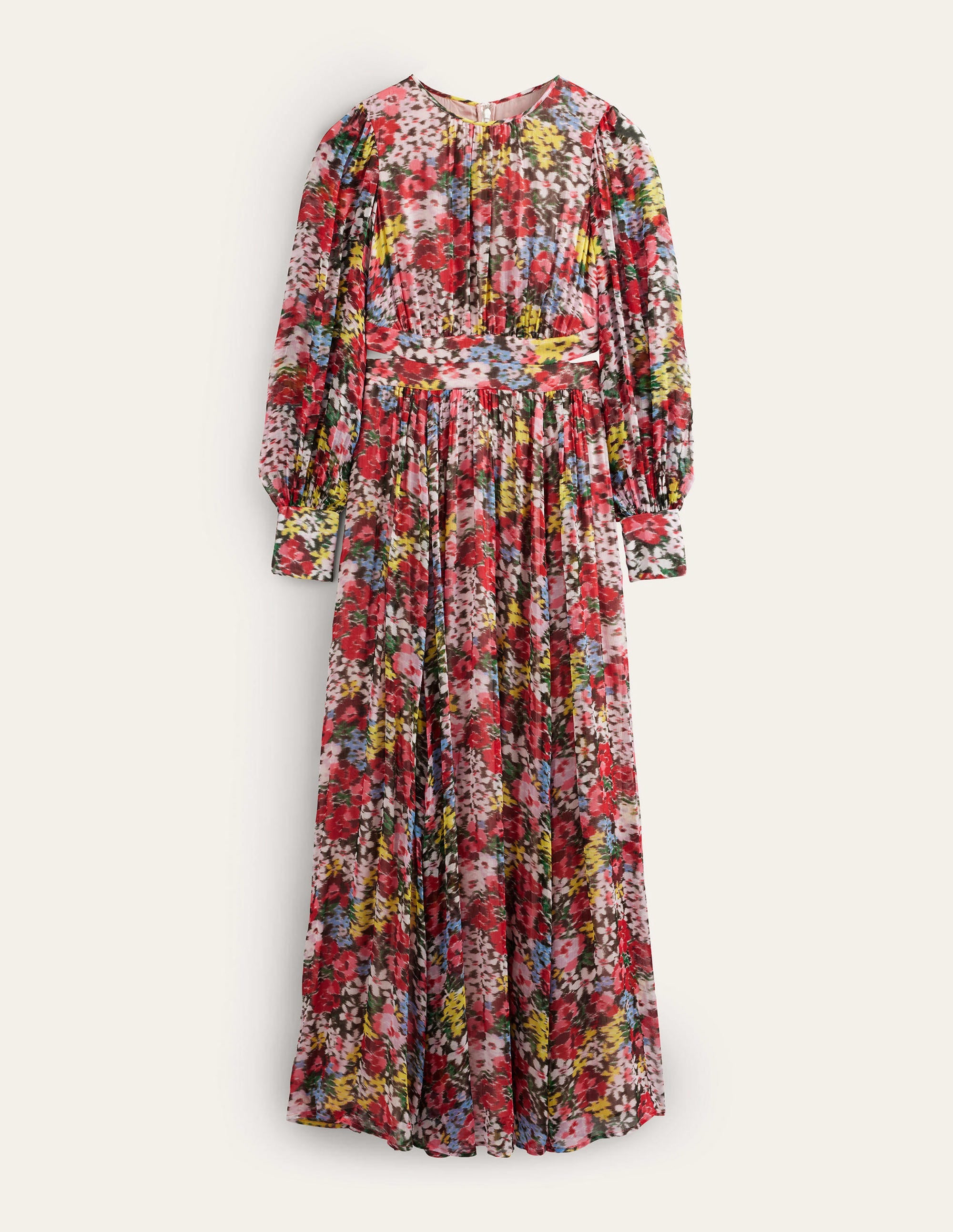 Robe longue avec taille incurvée-Multi, motif Moire Bloom - Image 8