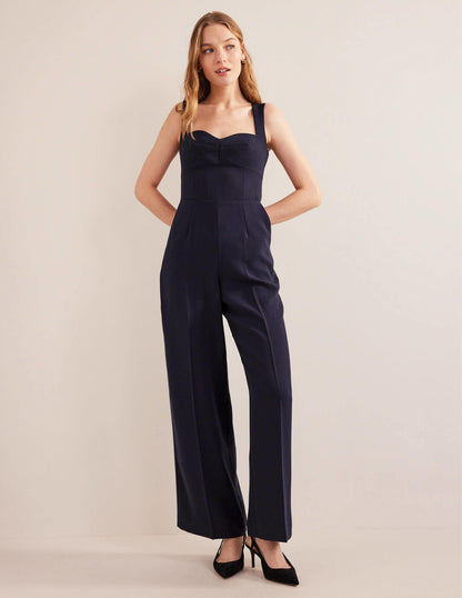 Sweetheart Wideleg Jumpsuit-Navy