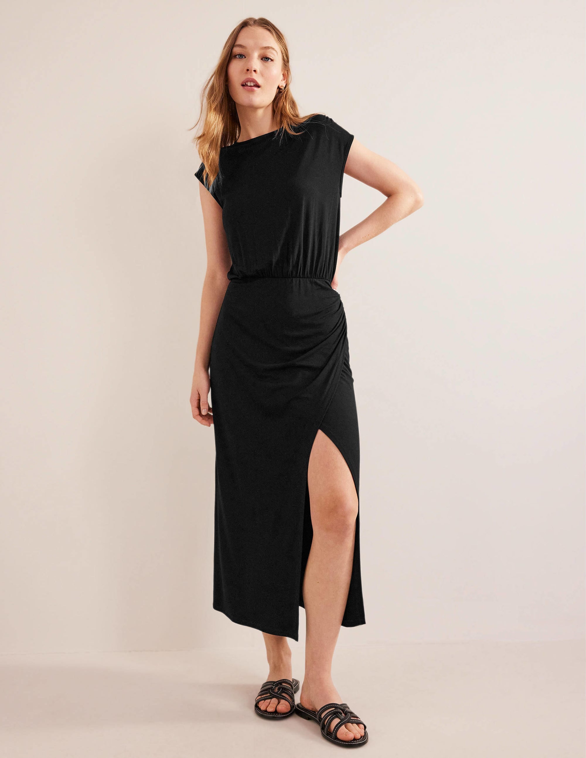 Säulen-Maxikleid aus Jersey-Schwarz - Image 1