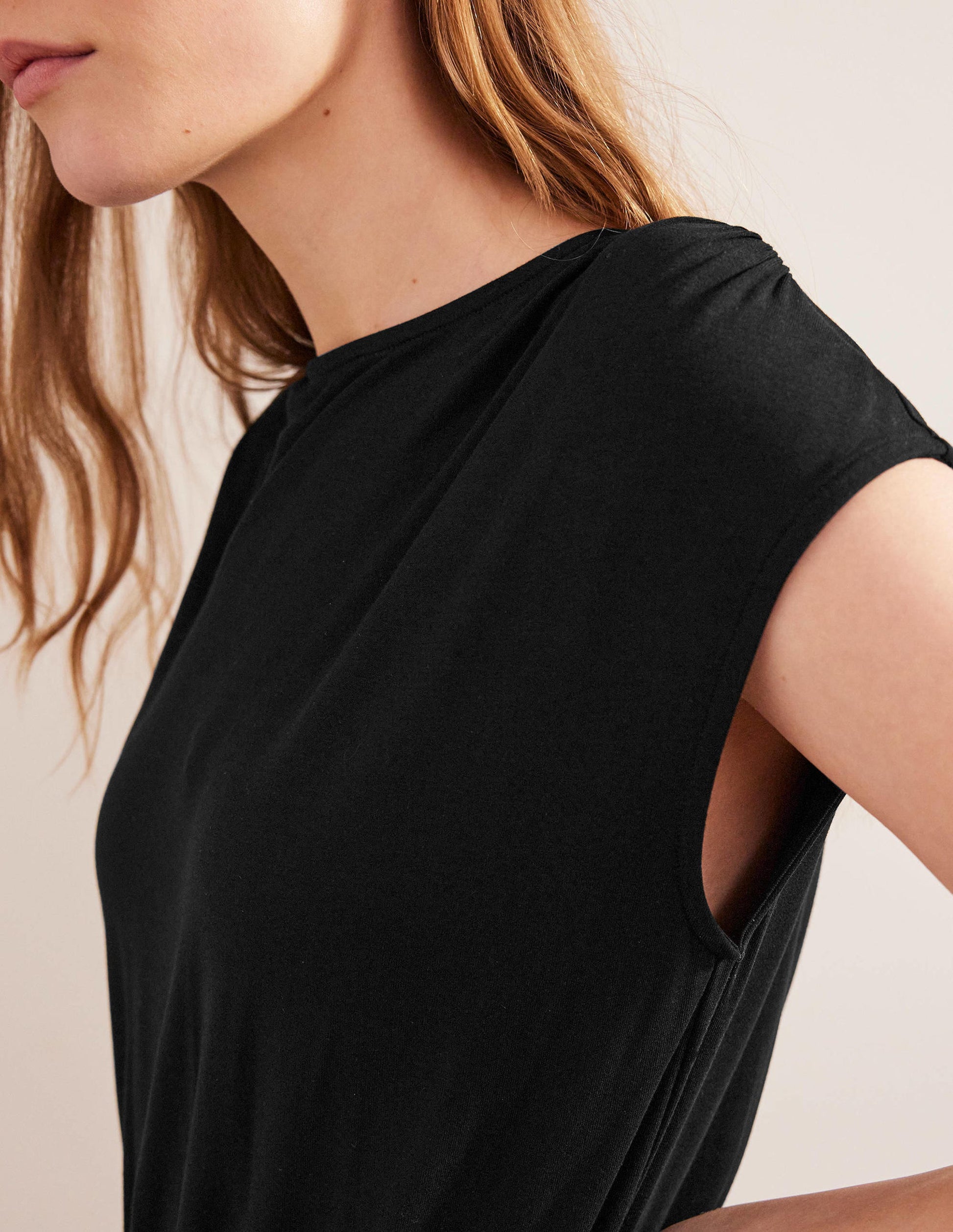 Säulen-Maxikleid aus Jersey-Schwarz-2
