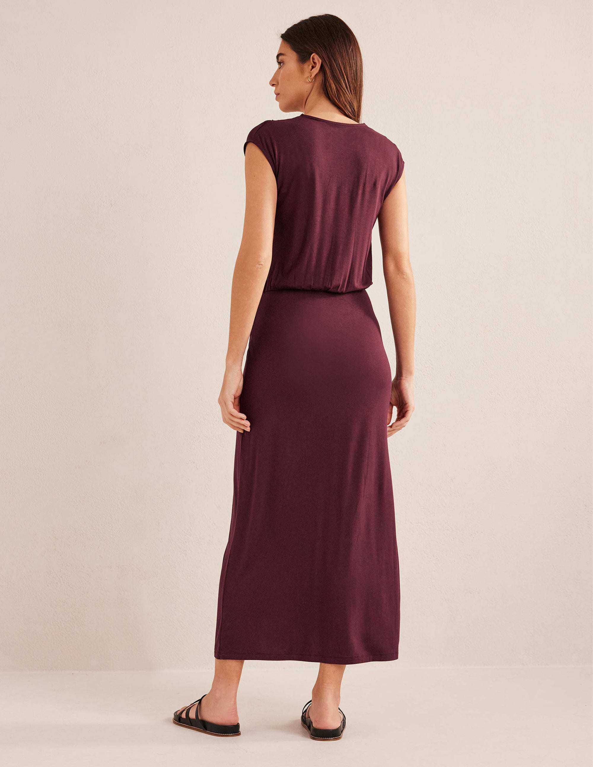 Säulen-Maxikleid aus Jersey-Dunkles Burgunderrot - Image 4