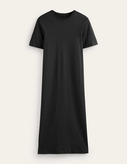Midi-T-Shirt-Kleid aus Jersey-Schwarz-5