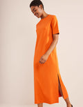 Jersey Midi T-Shirt Dress-Kumquat