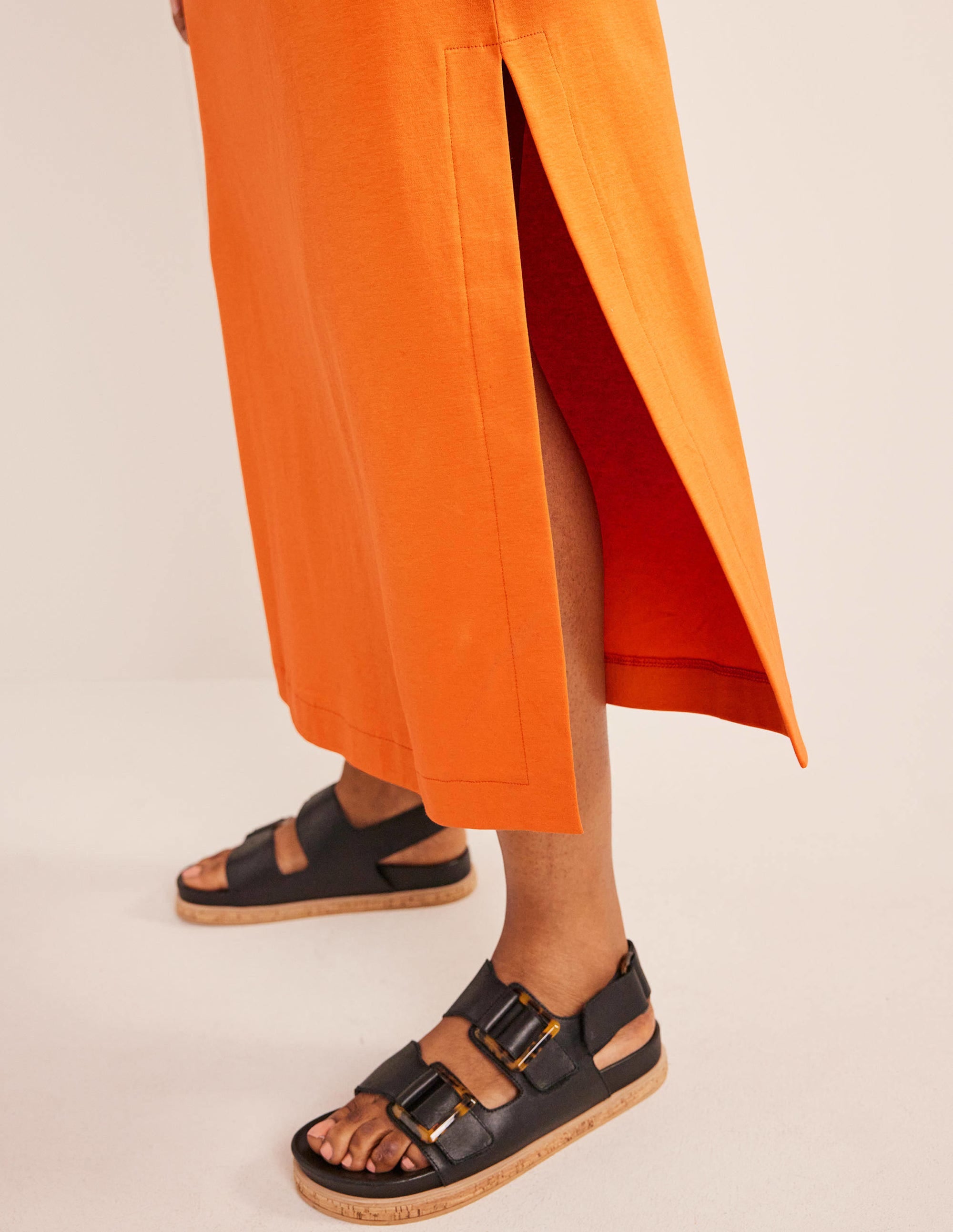 Jersey Midi T-Shirt Dress-Kumquat - Image 2