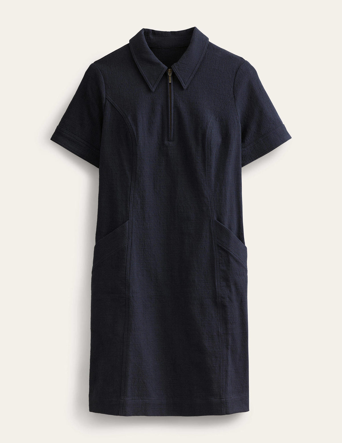 Mini-Etuikleid mit Reißverschluss-Marineblau-6