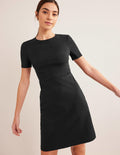 Mini-robe fourreau en jersey-Noir