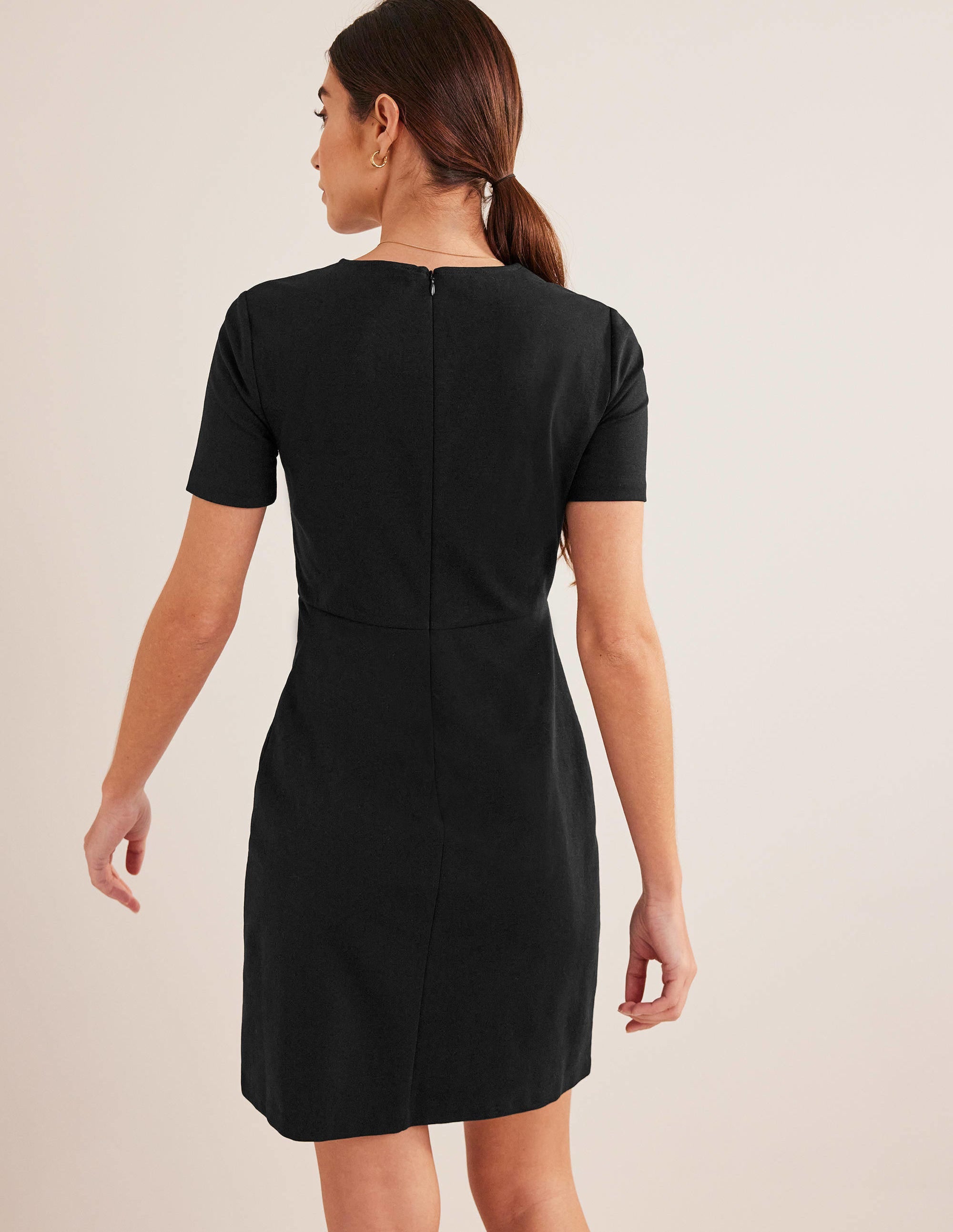 Mini-robe fourreau en jersey-Noir - Image 3