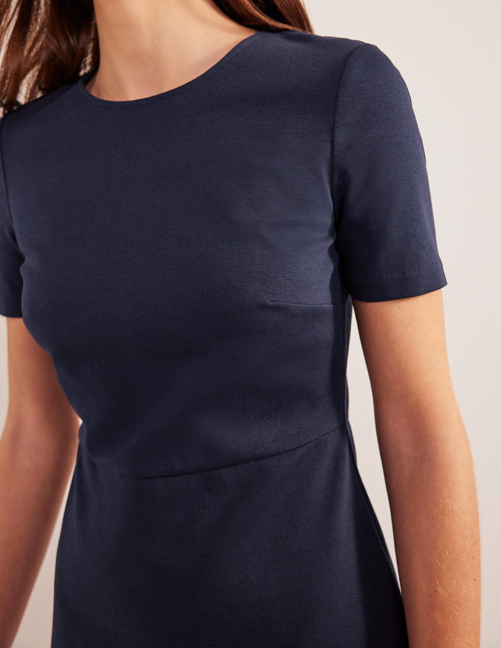 Mini-robe fourreau en jersey-Bleu marine - Image 2