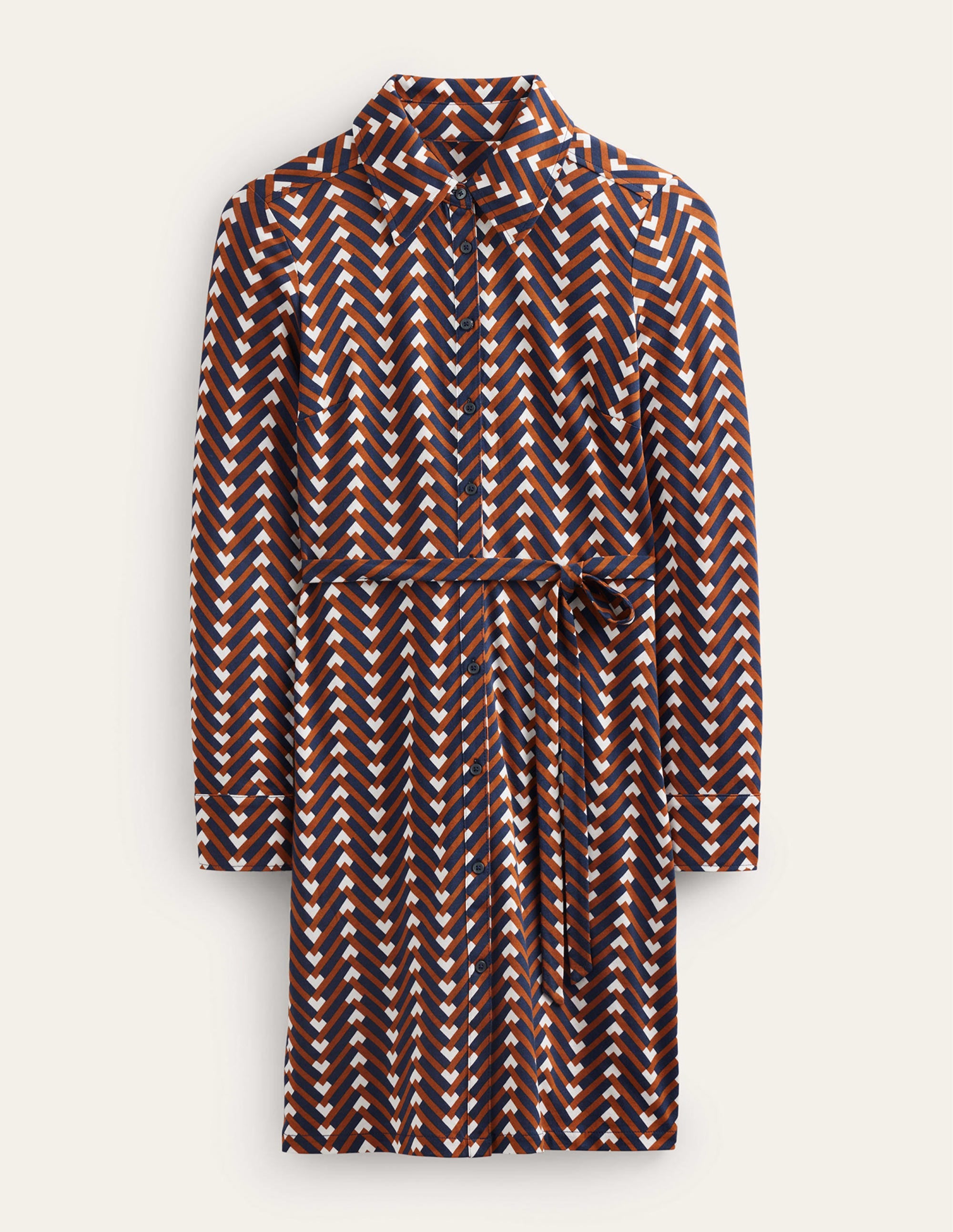 Robe-chemise Jessie en jersey-Citrouille, motif Chevron Geo - Image 6
