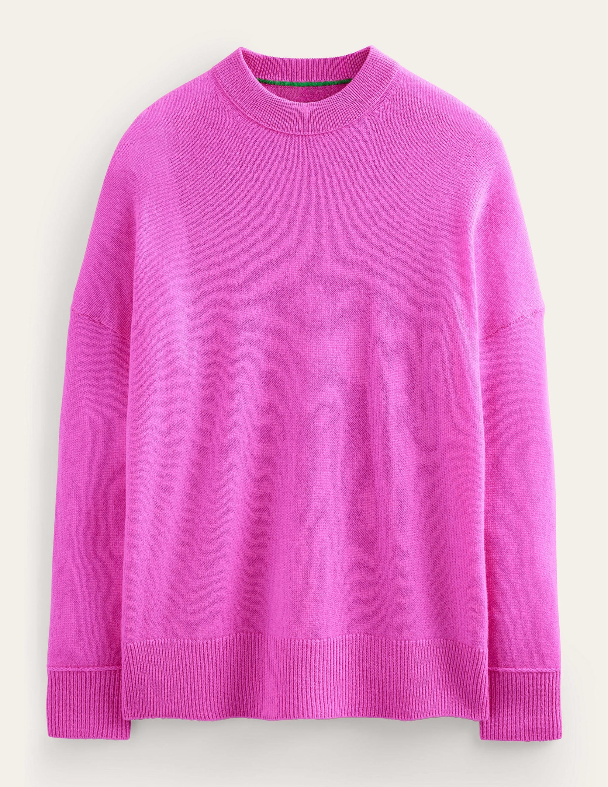 Pull boyfriend à col rond en cachemire-Bordeaux Foncé, Noisette et Amarante - Image 8