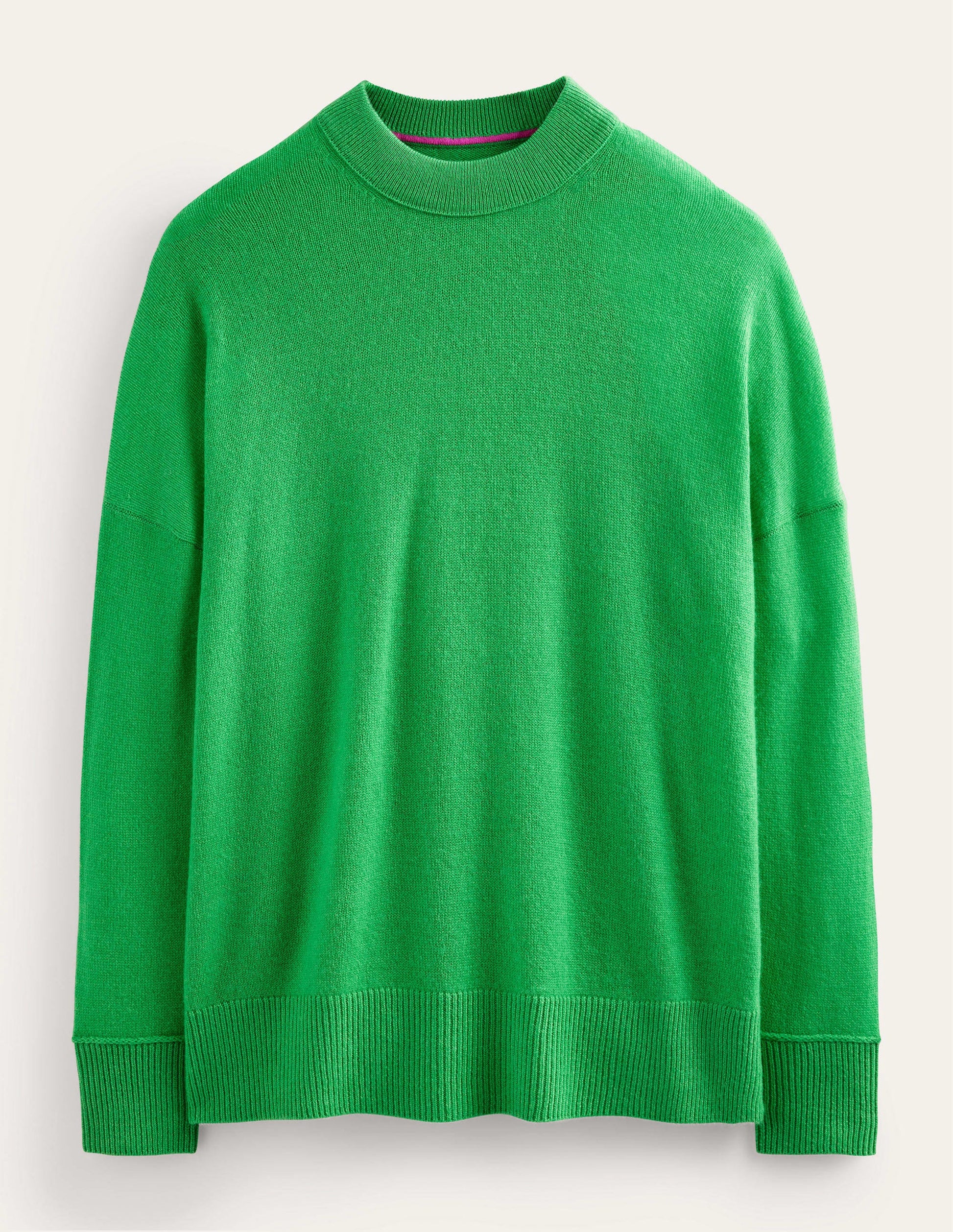 Boyfriend-Kaschmirpullover mit Rundhalsausschnitt-Hellgrün-5