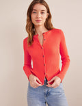 Cardigan côtelé-Punch pastèque