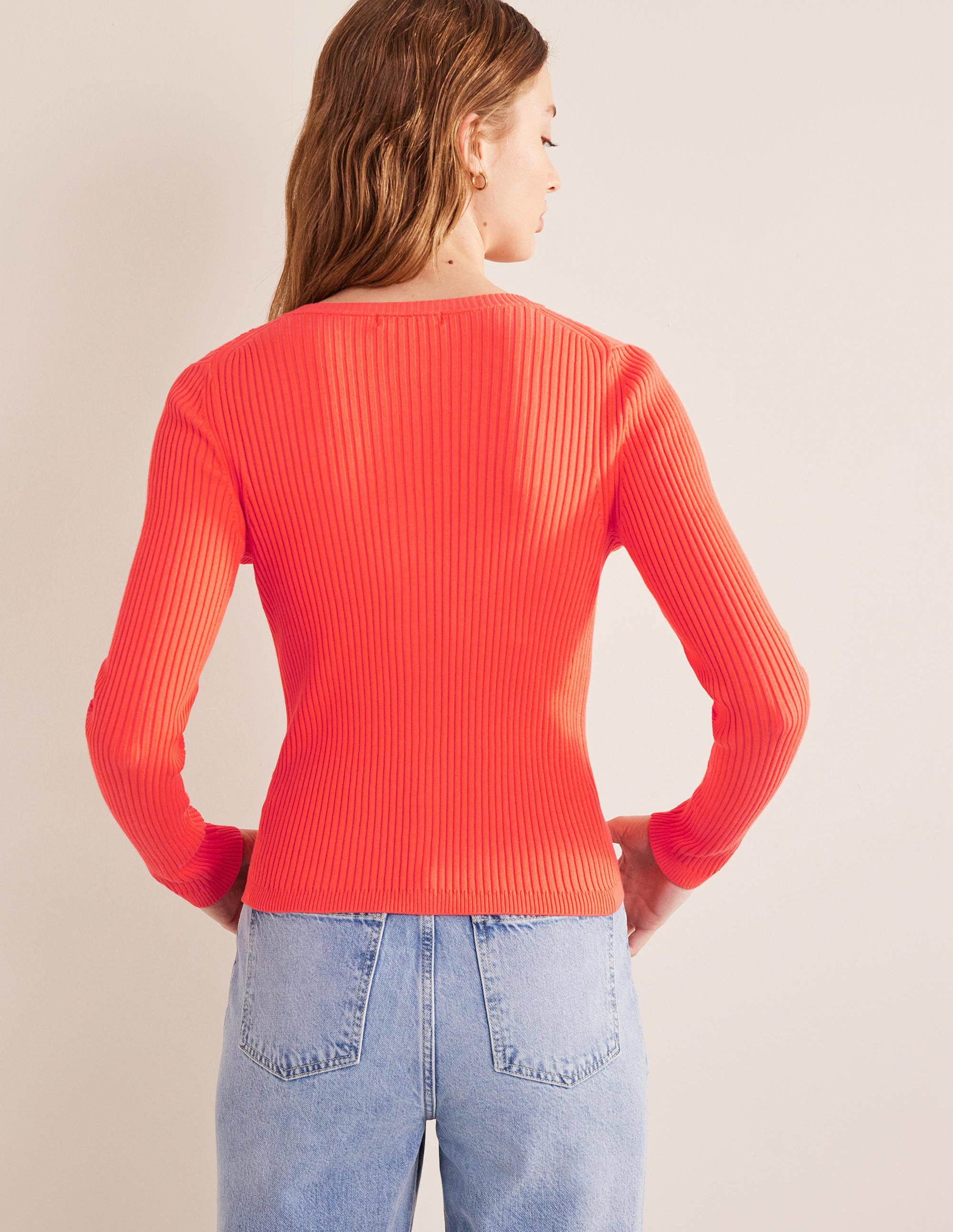 Cardigan côtelé-Punch pastèque - Image 3