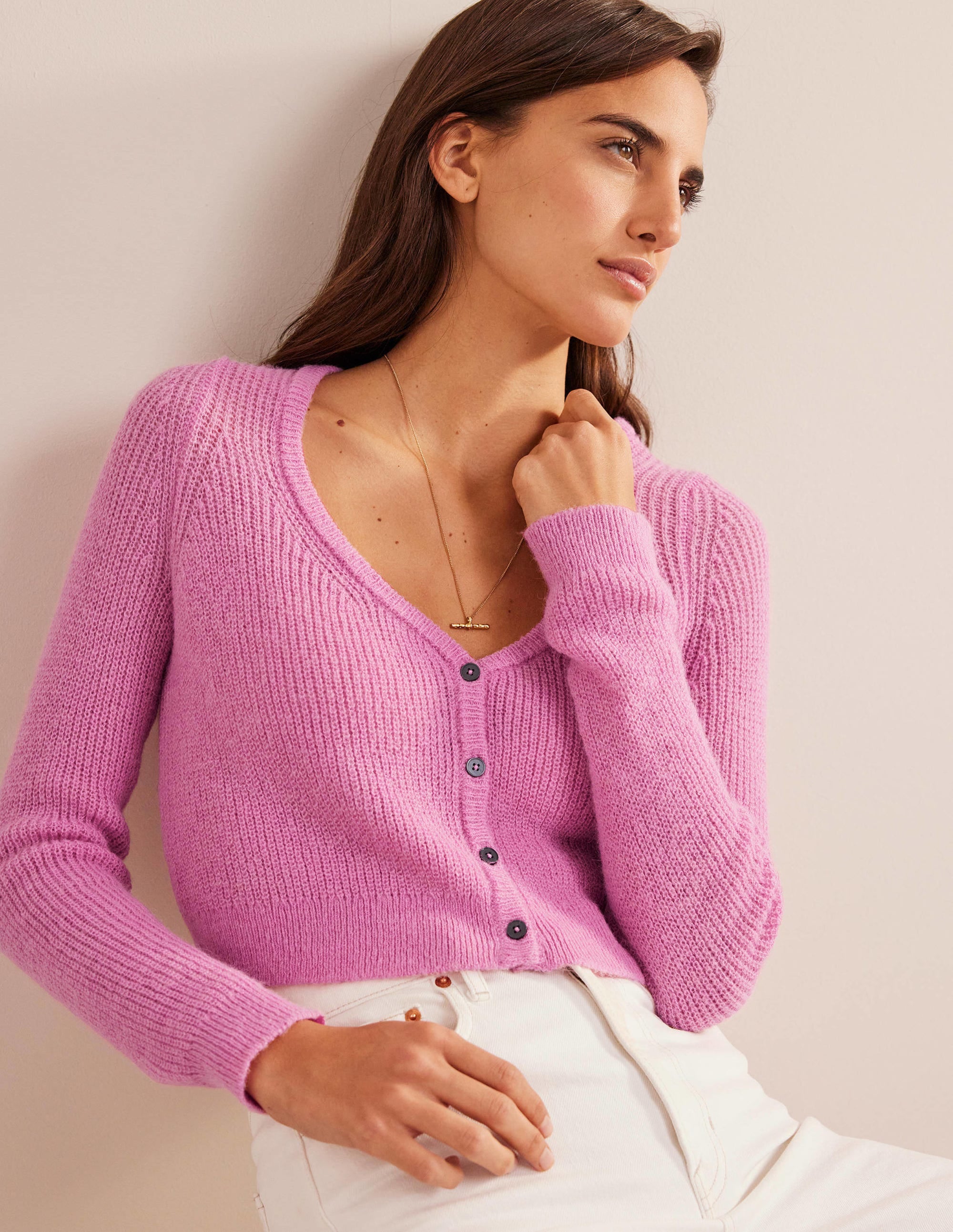 Gilet court duveteux-Rose lavande - Image 1