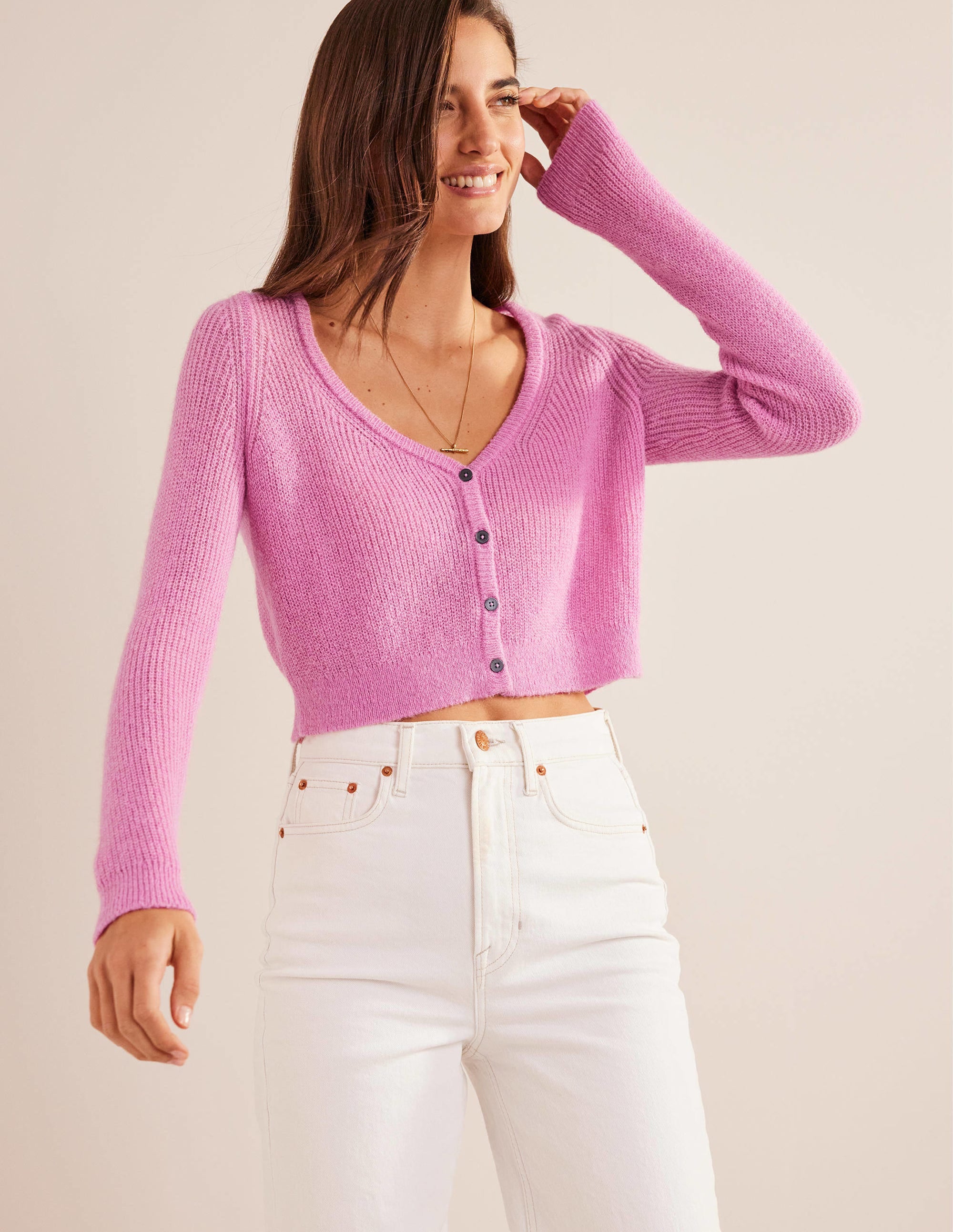 Gilet court duveteux-Rose lavande - Image 4