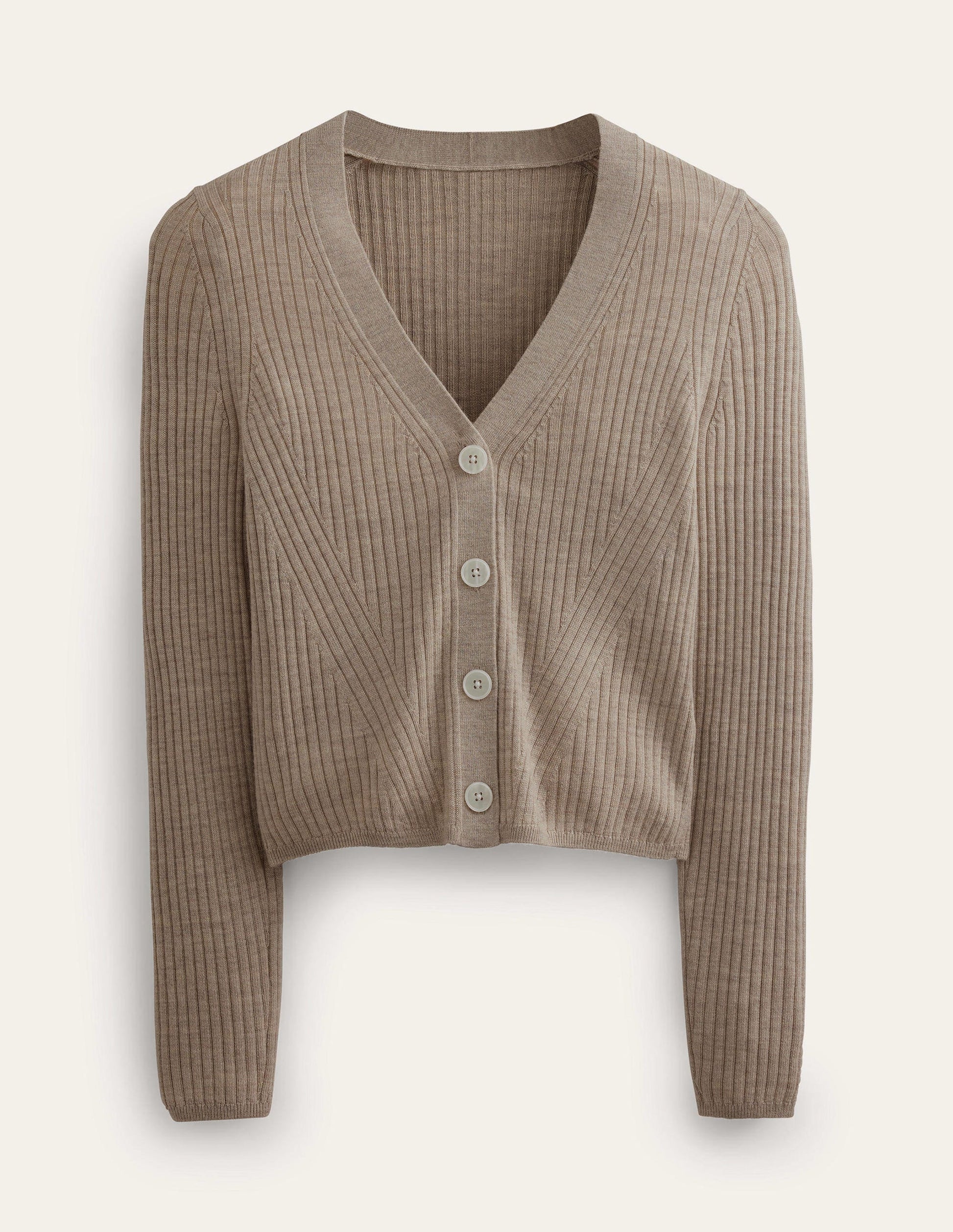 Ribbed Merino V Cardigan-Chinchilla Melange-8
