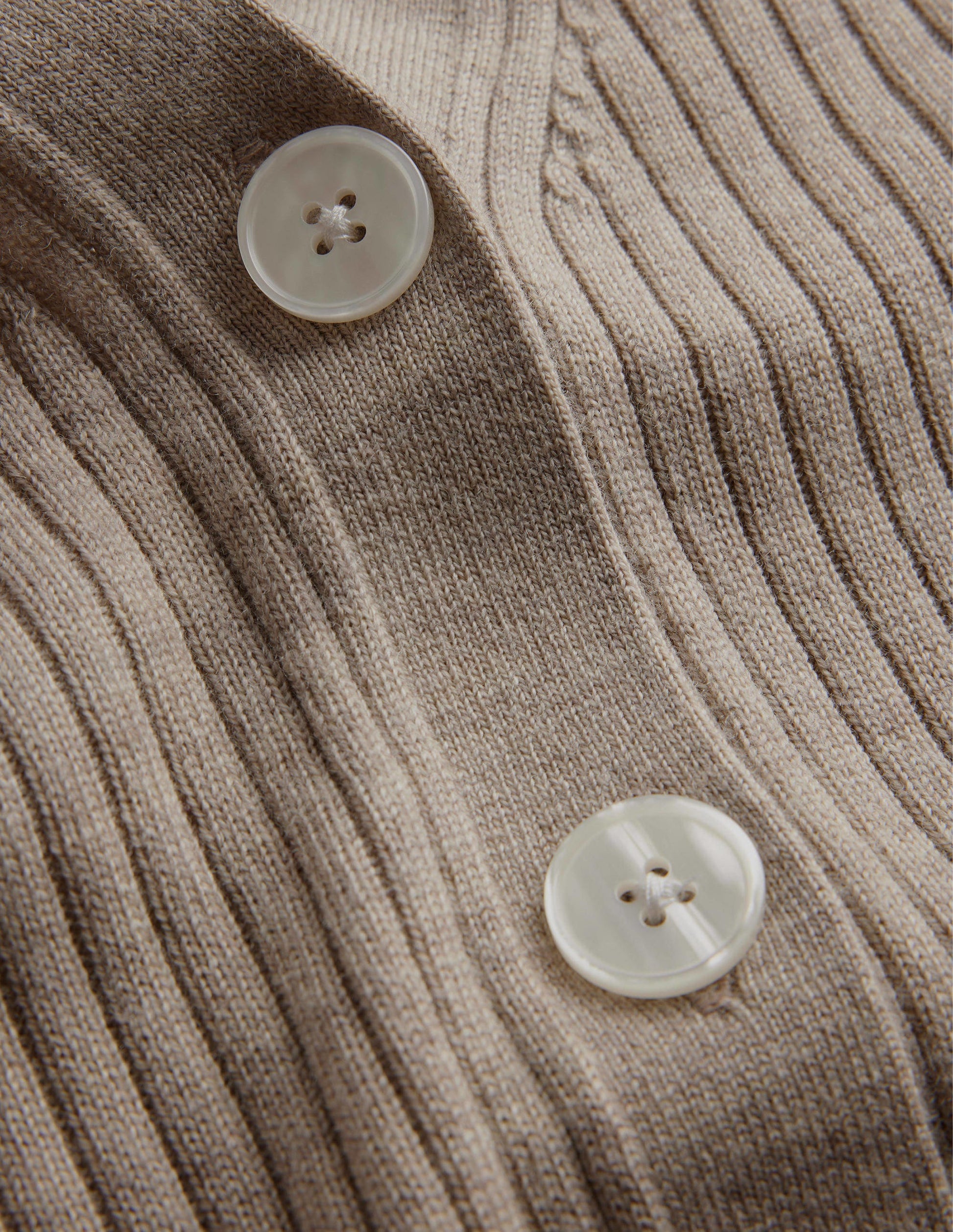 Ribbed Merino V Cardigan-Chinchilla Melange-9