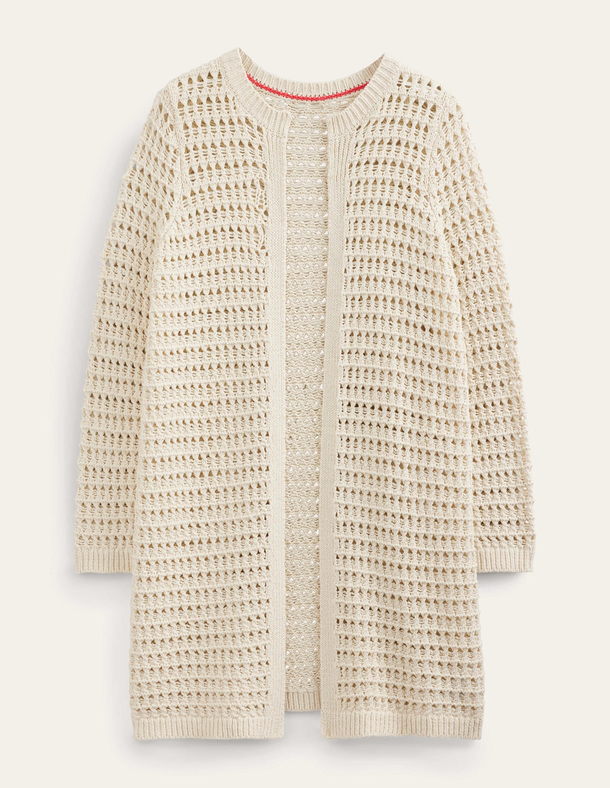 Manteau façon gilet en crochet-Ivoire chaud - Image 5